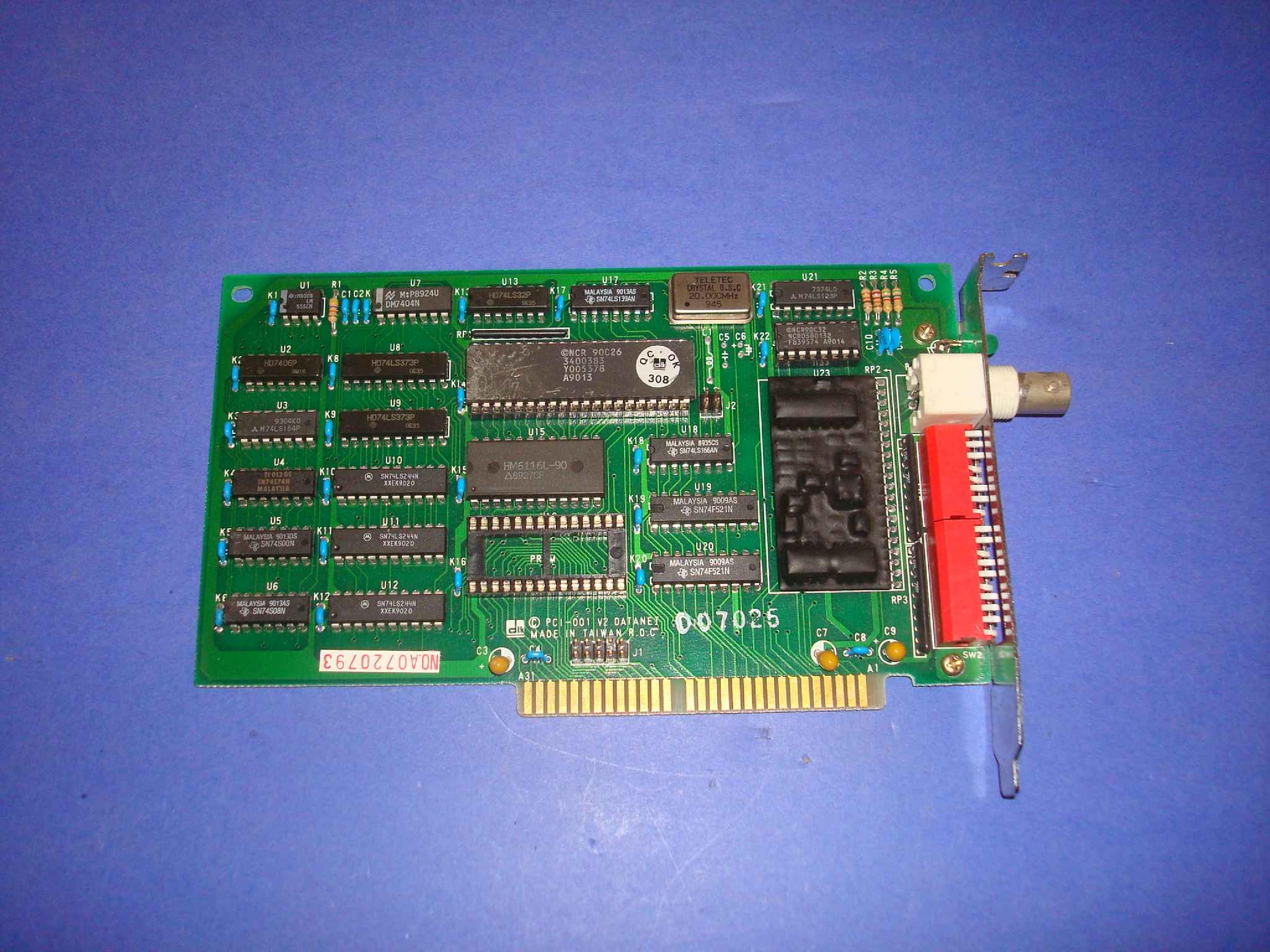 DTK PCI-001 ISA COAX NETWORK CARD DATANET ARCNET PCI-001 8-BIT V2