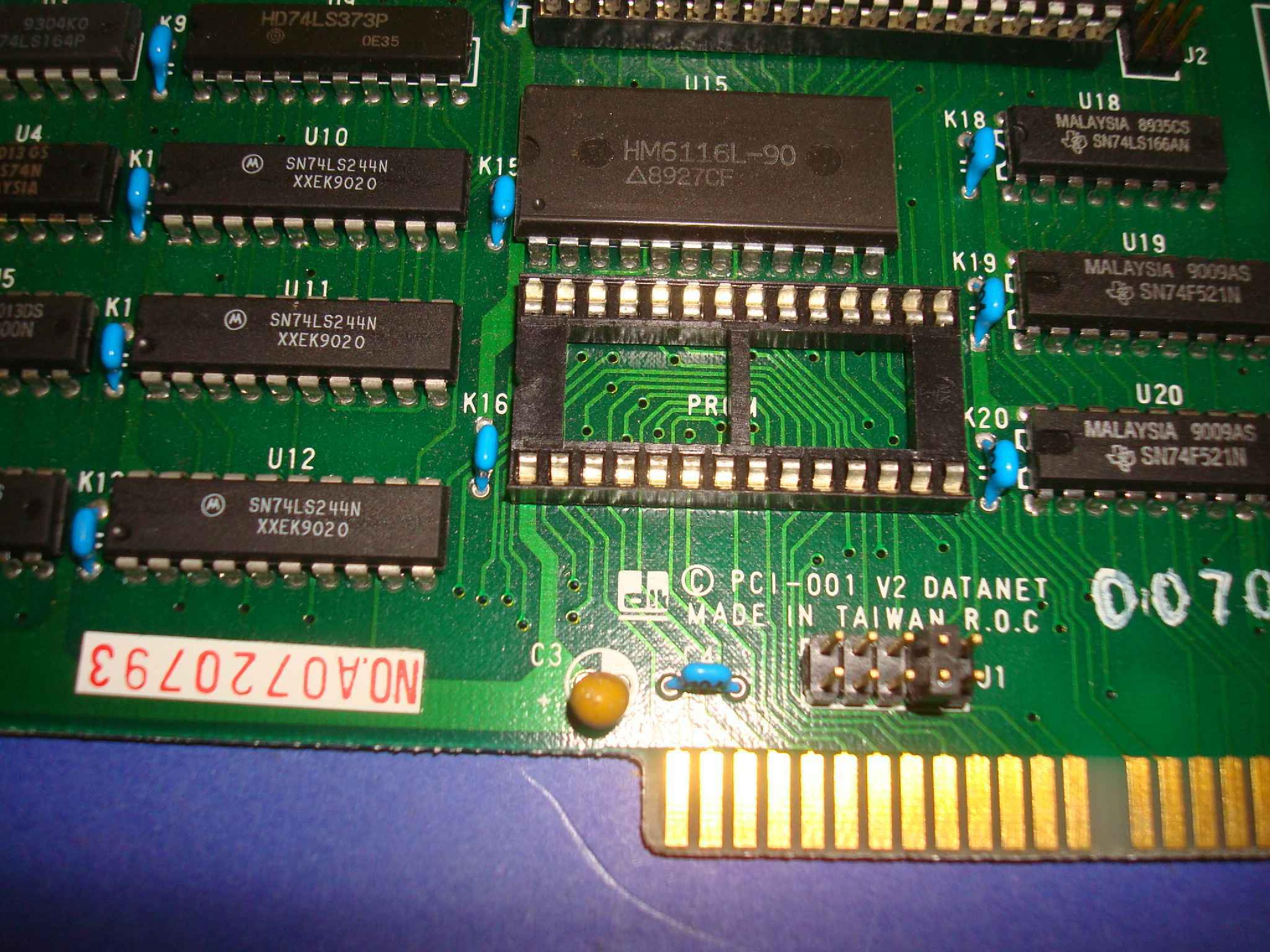 DTK PCI-001 ISA COAX NETWORK CARD DATANET ARCNET PCI-001 8-BIT V2