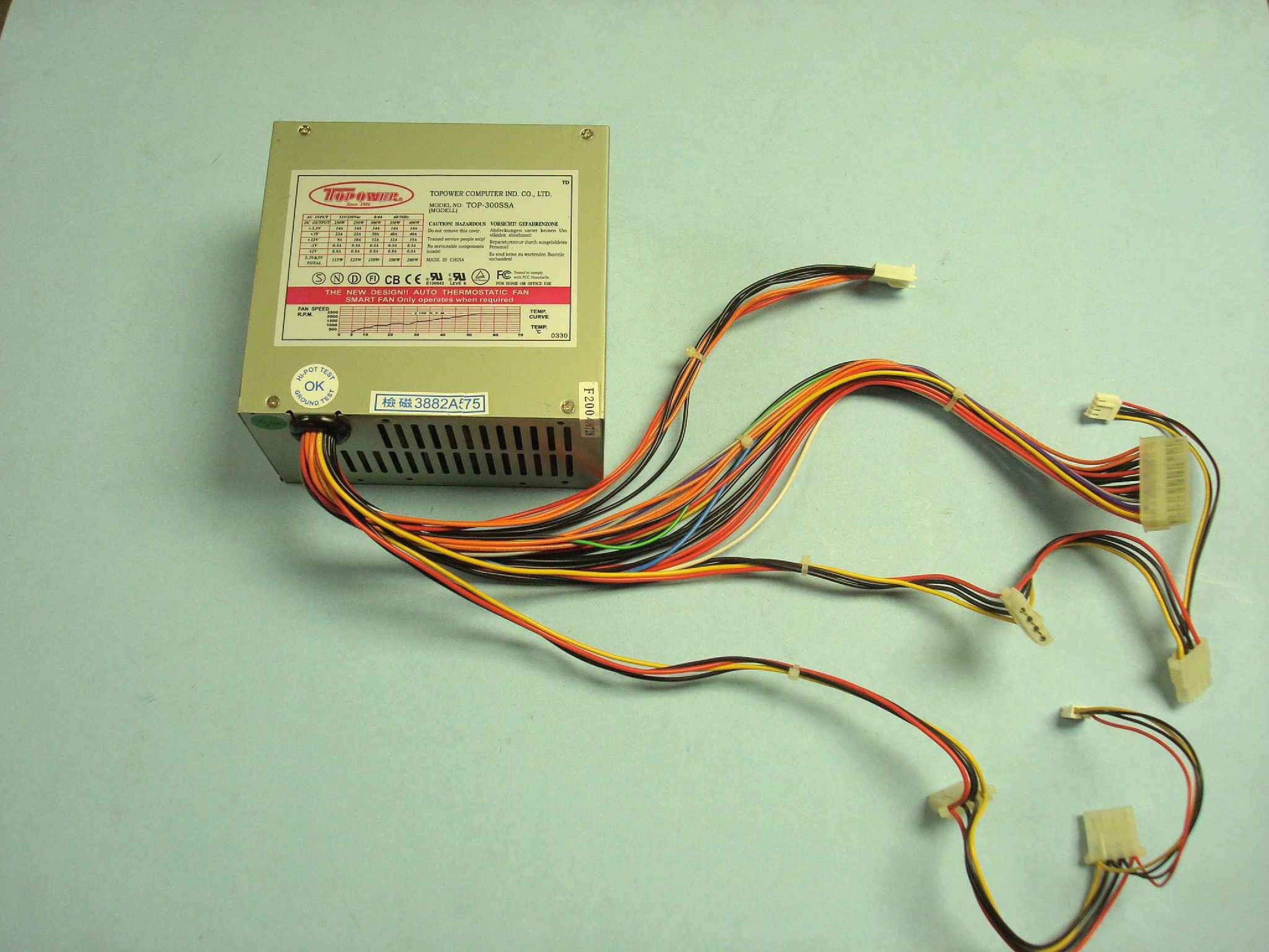 TOPOWER TOP-300SSA ATX STYLE POWER SUPPLY 300 WATT