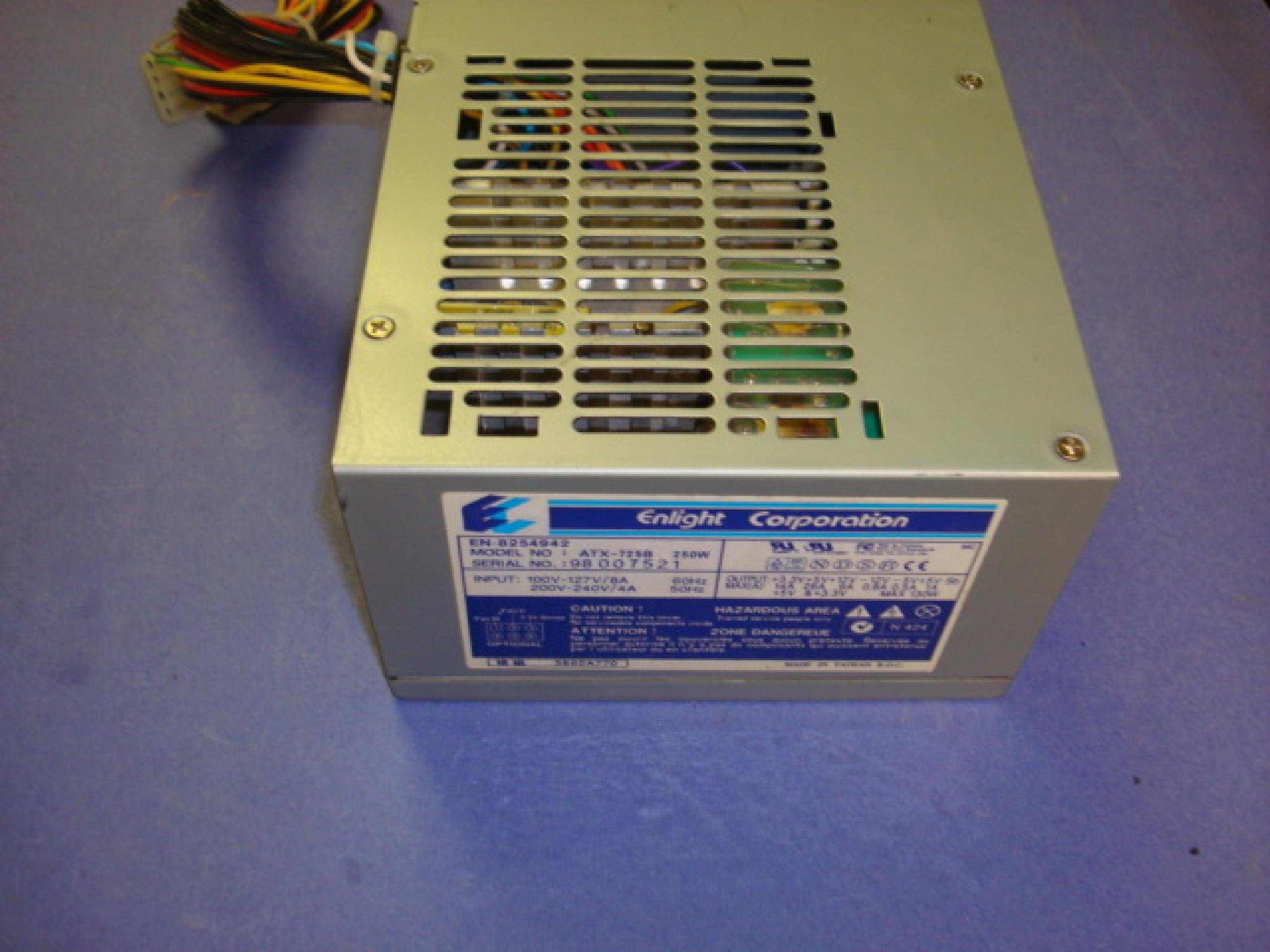 ENLIGHT CORPORATION ATX-725B CLONE 250 WATT ATX POWER SUPPLY