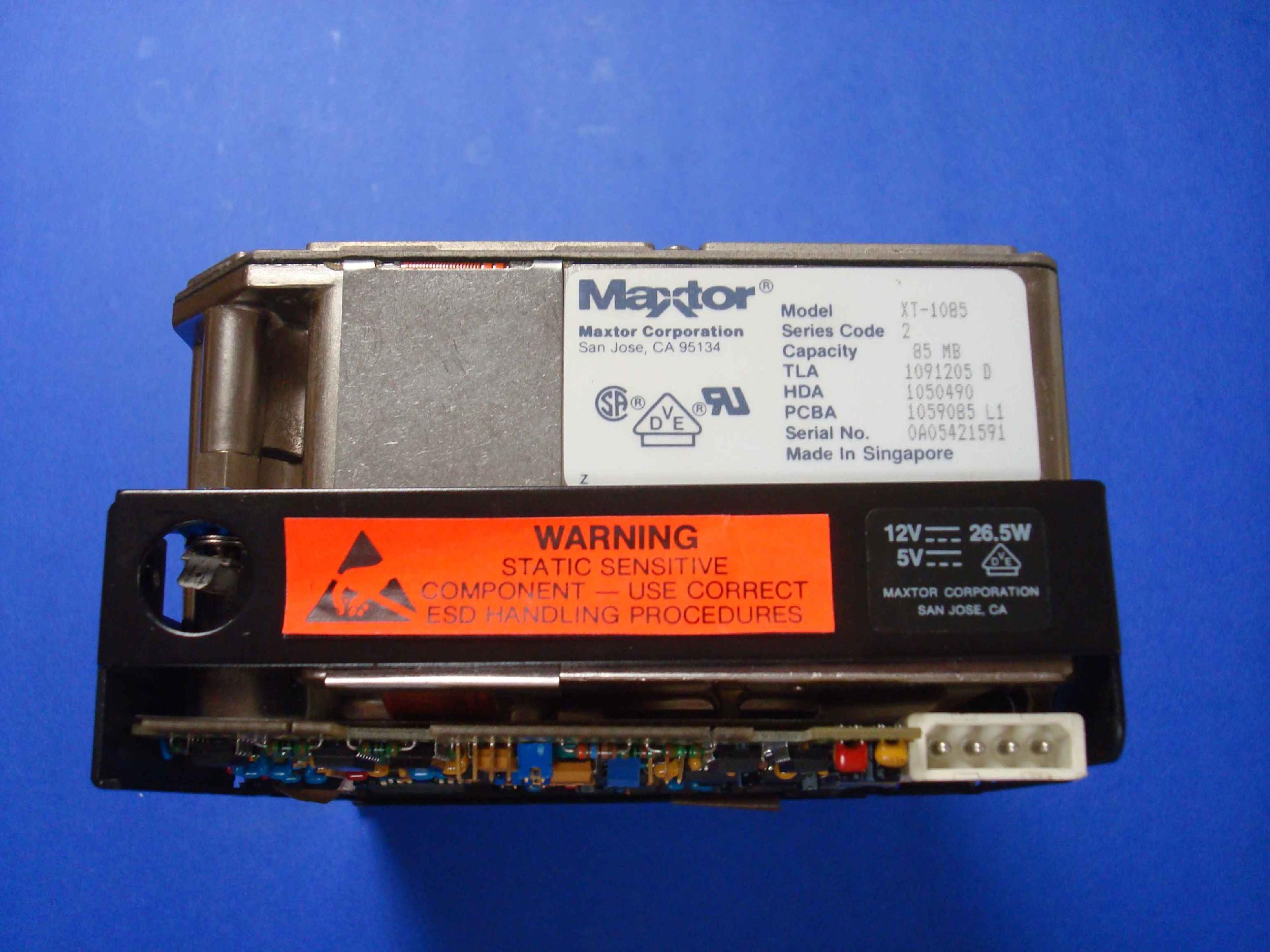 MAXTOR XT-1085 REPAIRD AND TESTED,71MB MFM HARD DRIVE FULL HEIGHT ST412/506 5.25