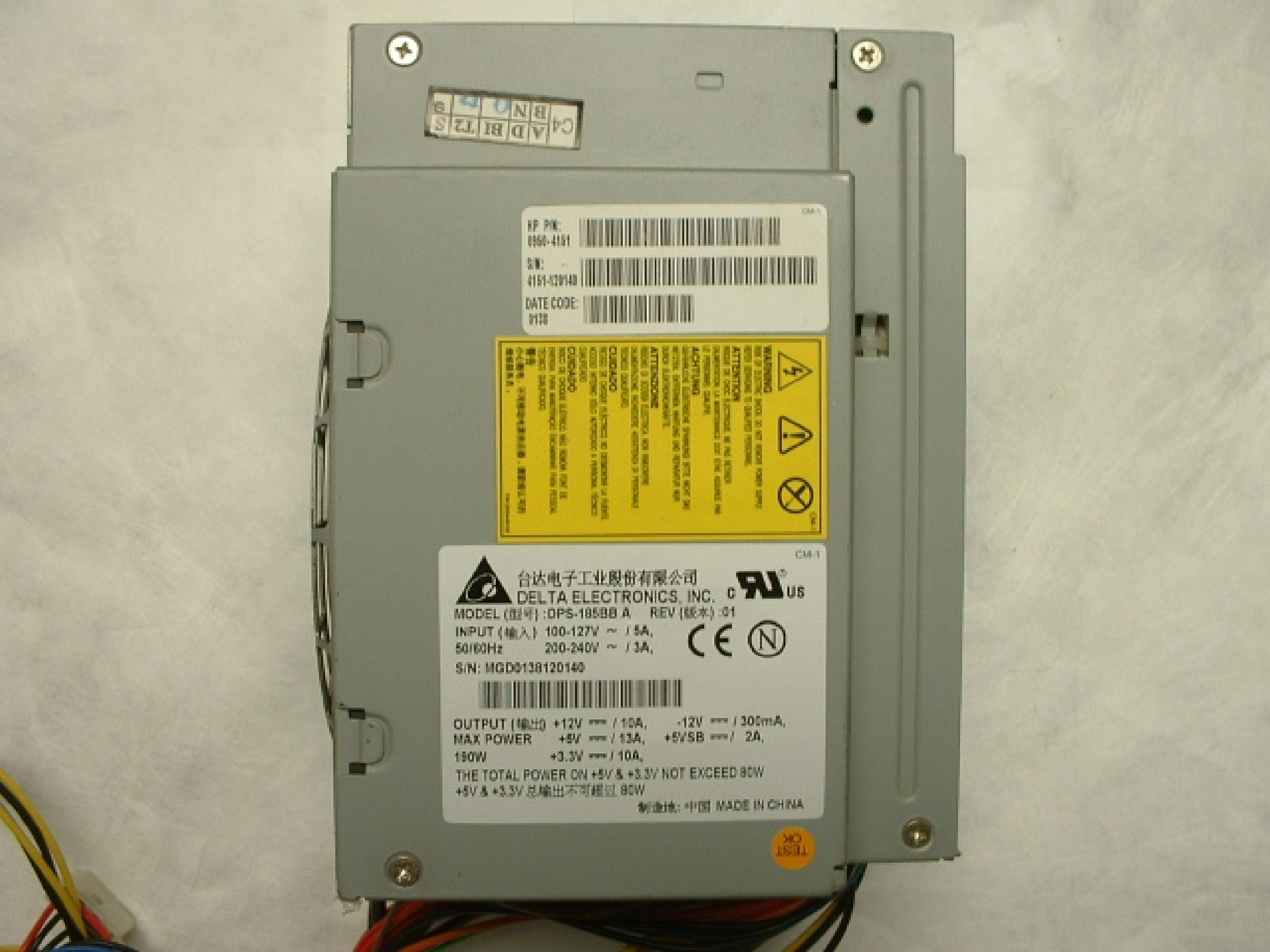 DELTA ELECTRONICS DPS-185BBA POWER SUPPLY SIZE AND SHAPE