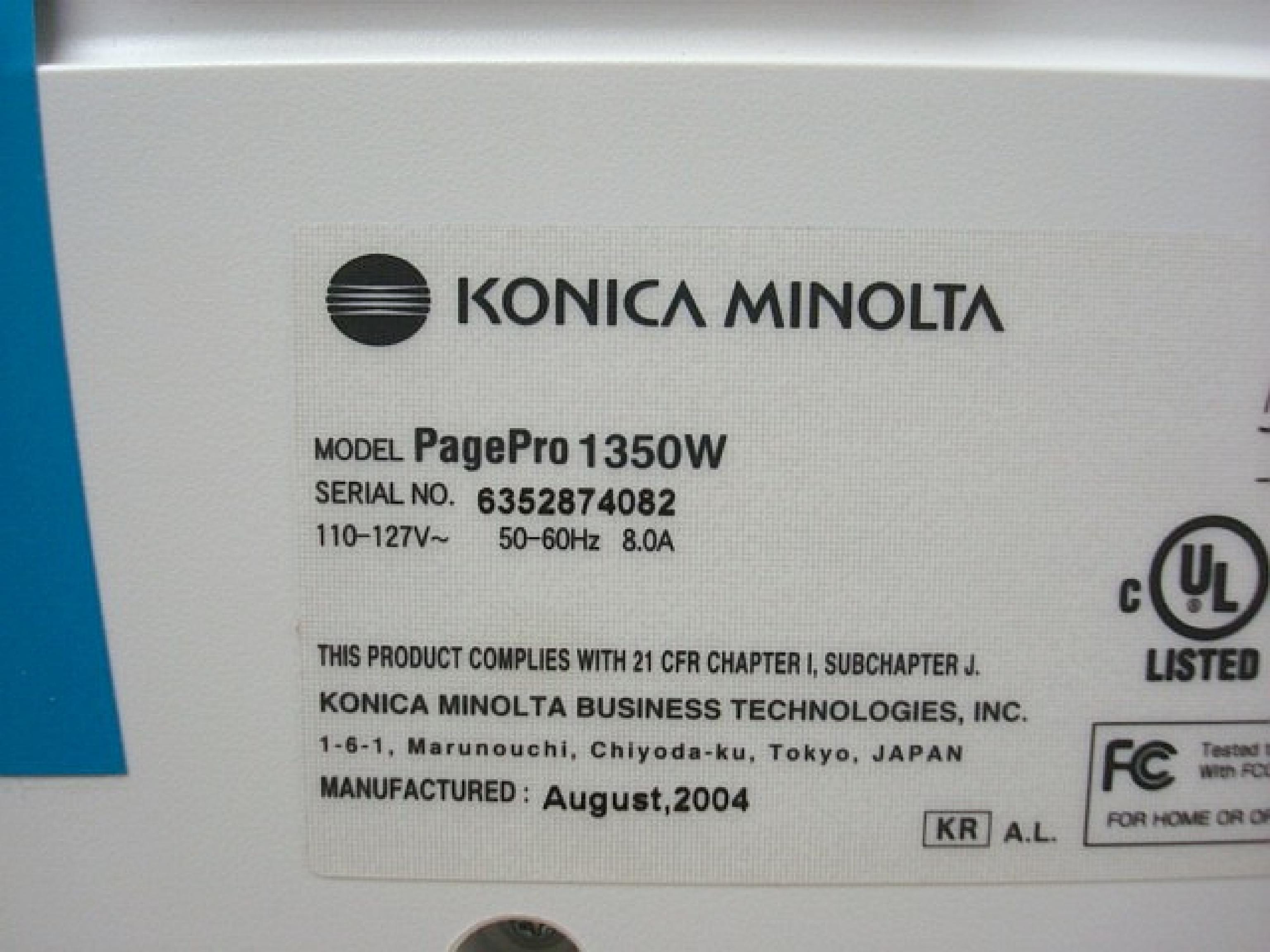 KONICA MINOLTA 1350W FACTORY REFURBISHED PAGEPRO 1350W 21 PAGE PER MINUTE 8MB USB AND PARALLEL