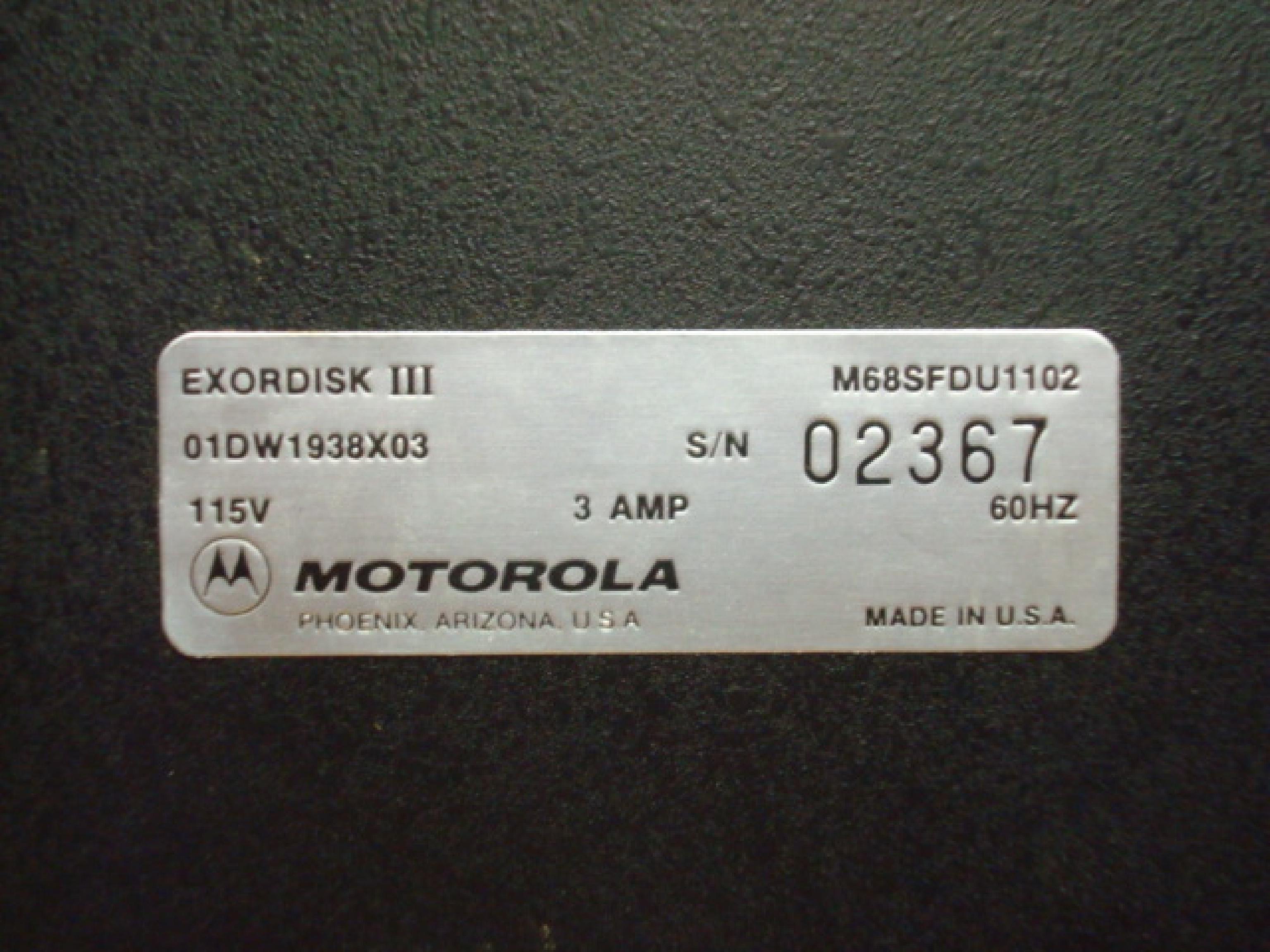 MOTOROLA EXORDISK III DUAL 8 INCH FLOPPY DRIVES IN CABINET EXORDISK III