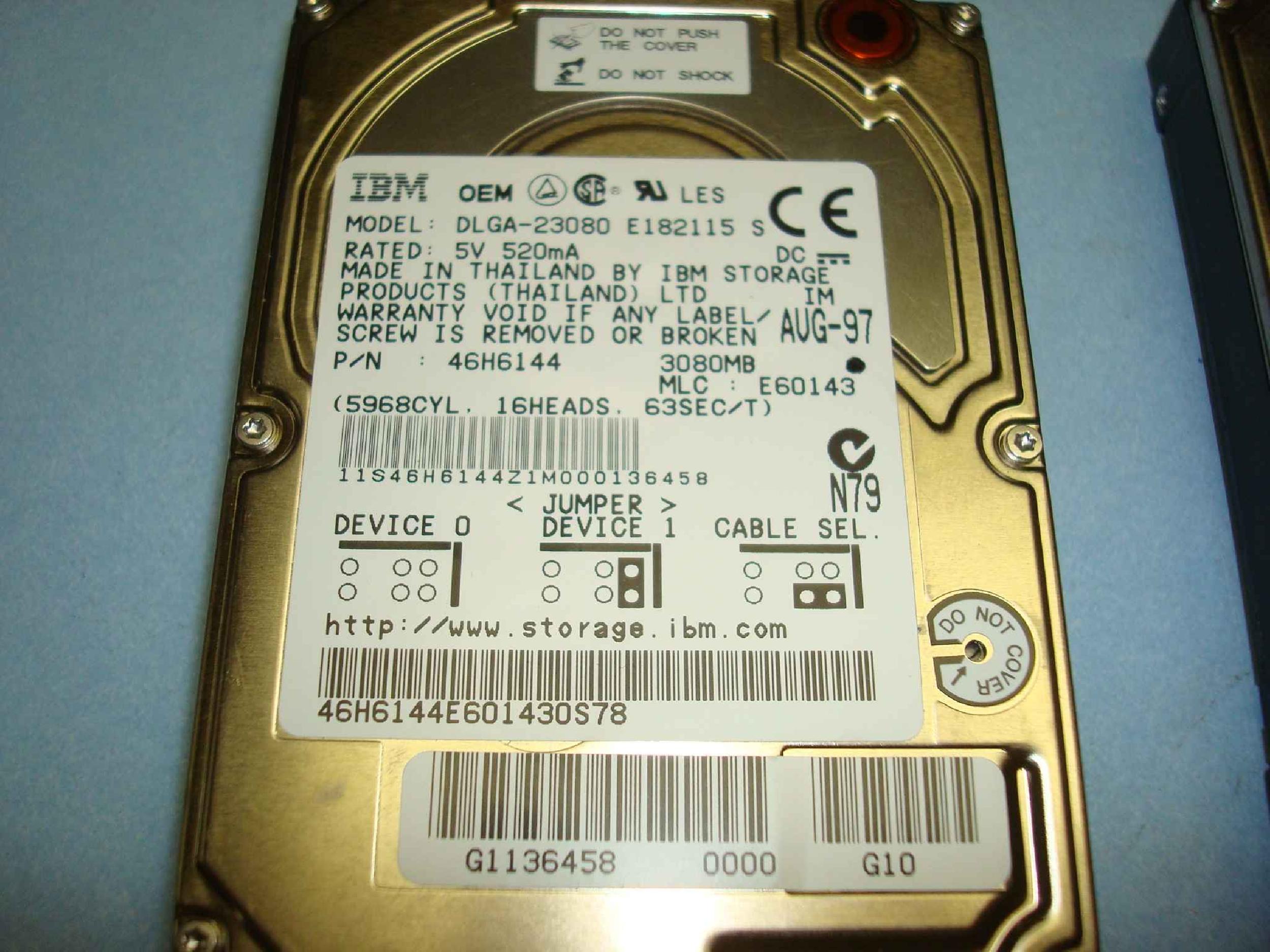 IBM DLGA-23080 3GB 3.5 INCH HARD DRIVE - HP SERVICE SPARE 2.5