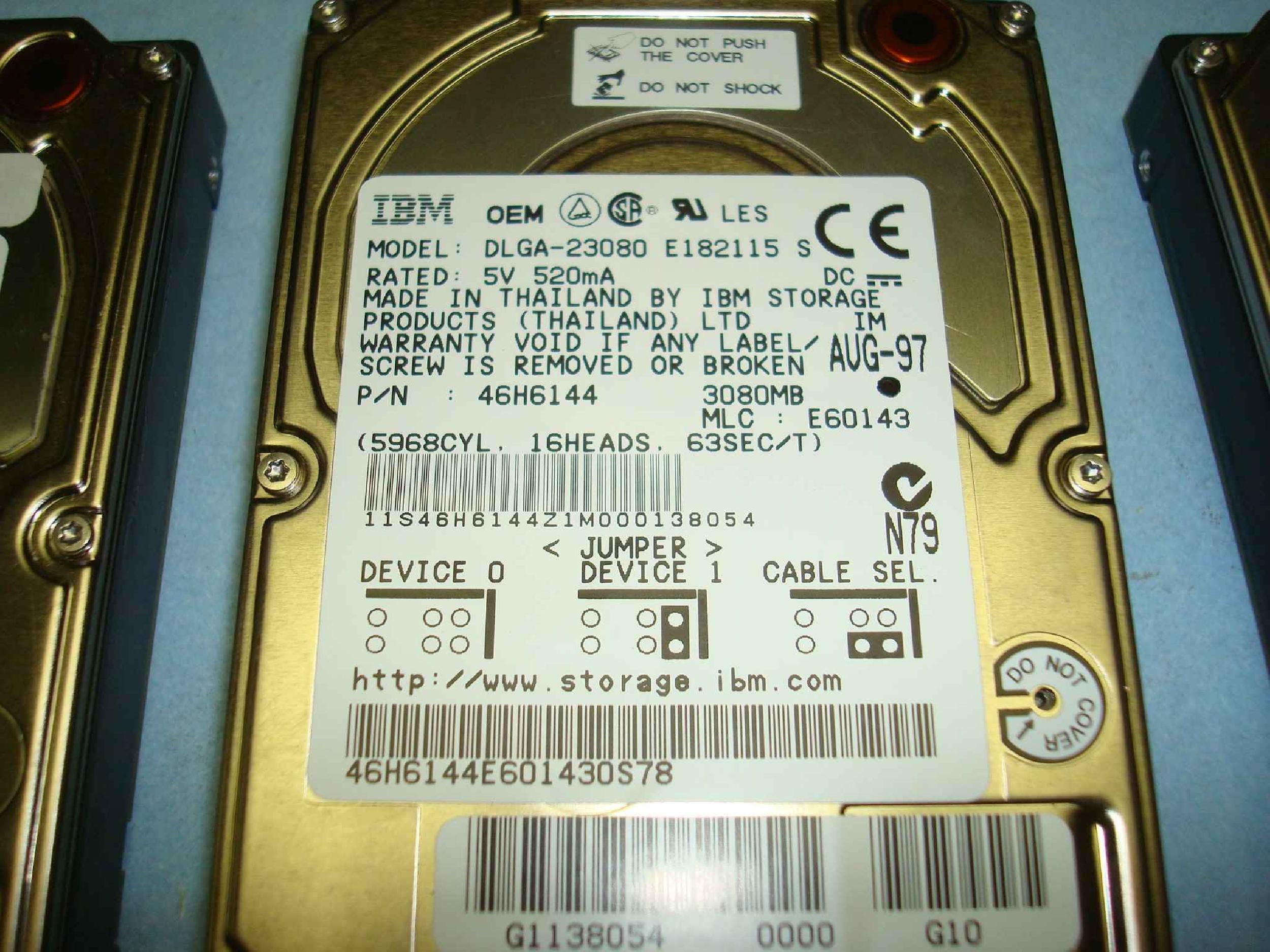 IBM DLGA-23080 3GB 3.5 INCH HARD DRIVE - HP SERVICE SPARE 2.5
