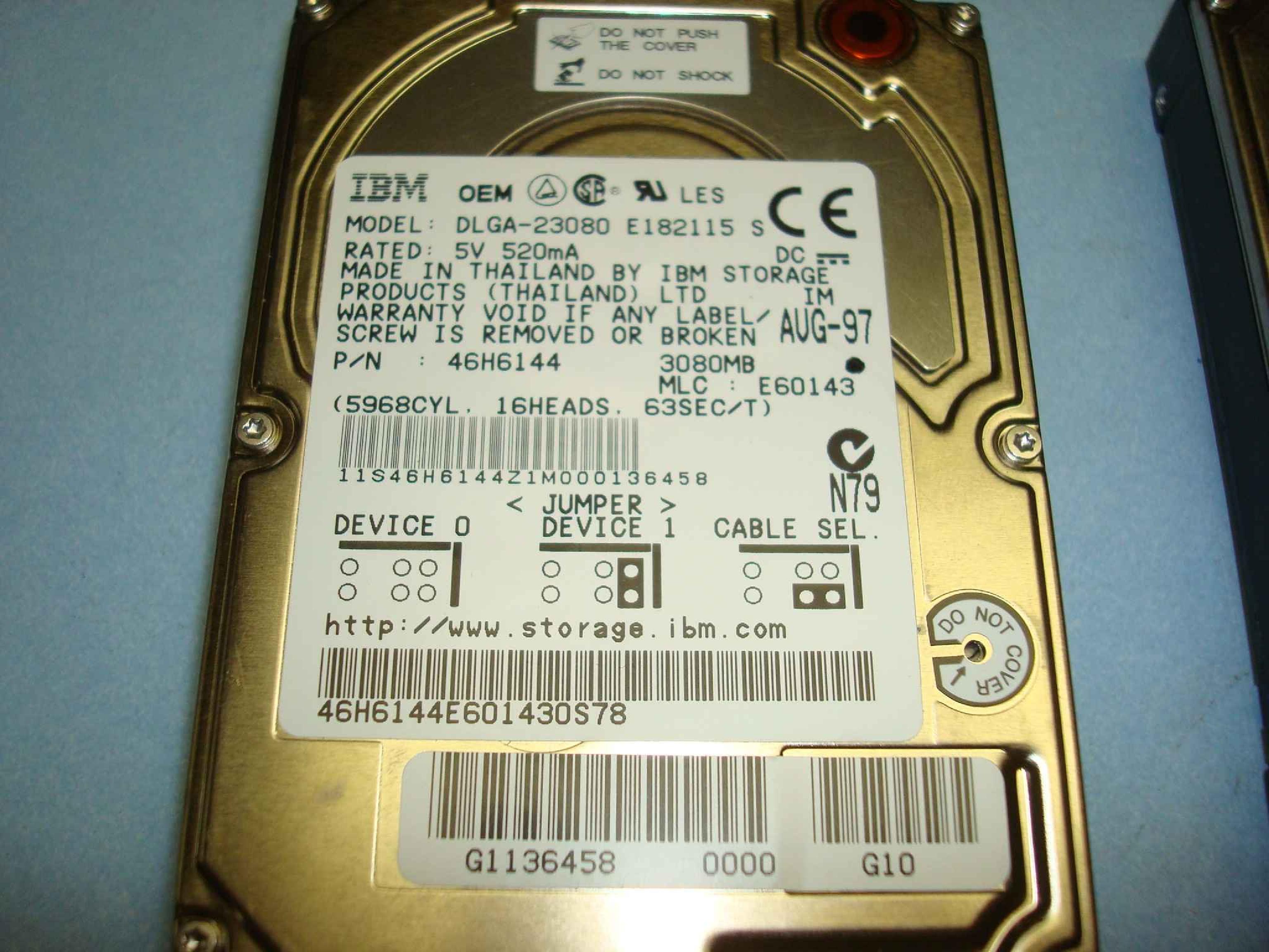 IBM 46H6144 3GB 3.5 INCH HARD DRIVE - HP SERVICE SPARE