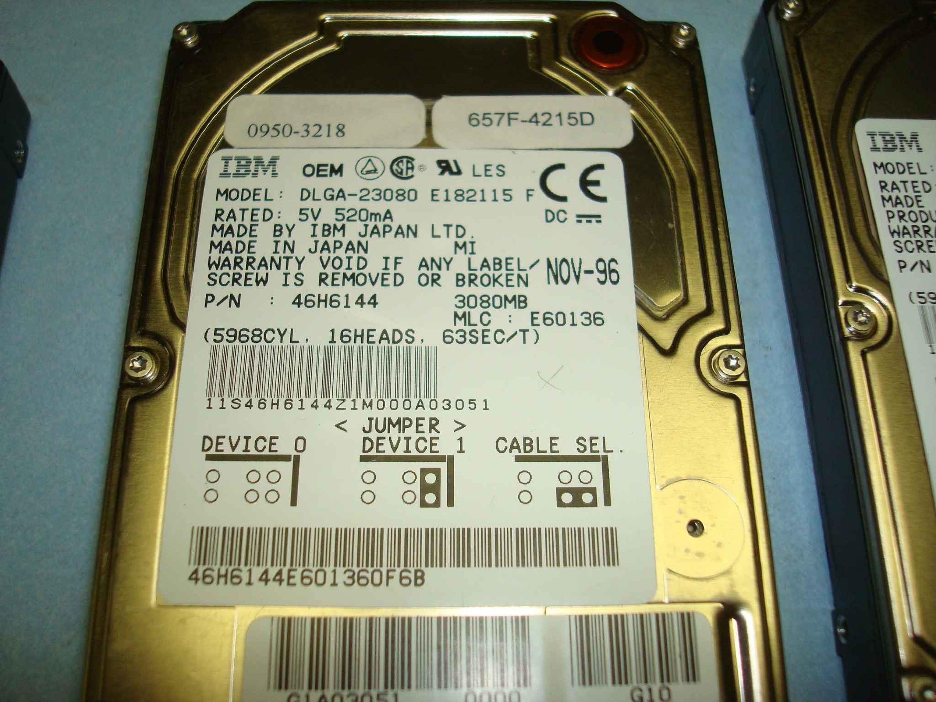 IBM 46H6144 3GB 3.5 INCH HARD DRIVE - HP SERVICE SPARE