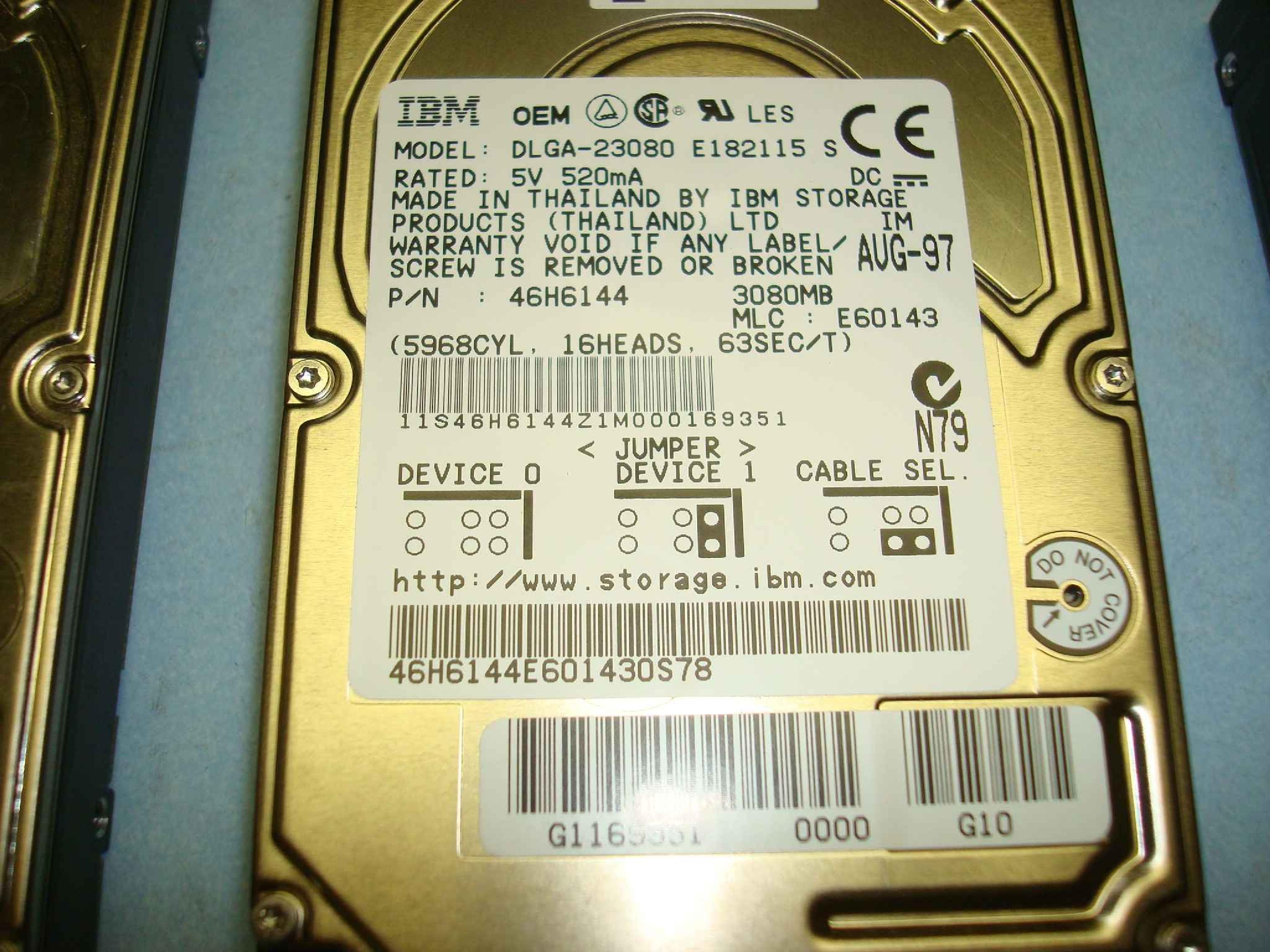 IBM 46H6144 3GB 3.5 INCH HARD DRIVE - HP SERVICE SPARE