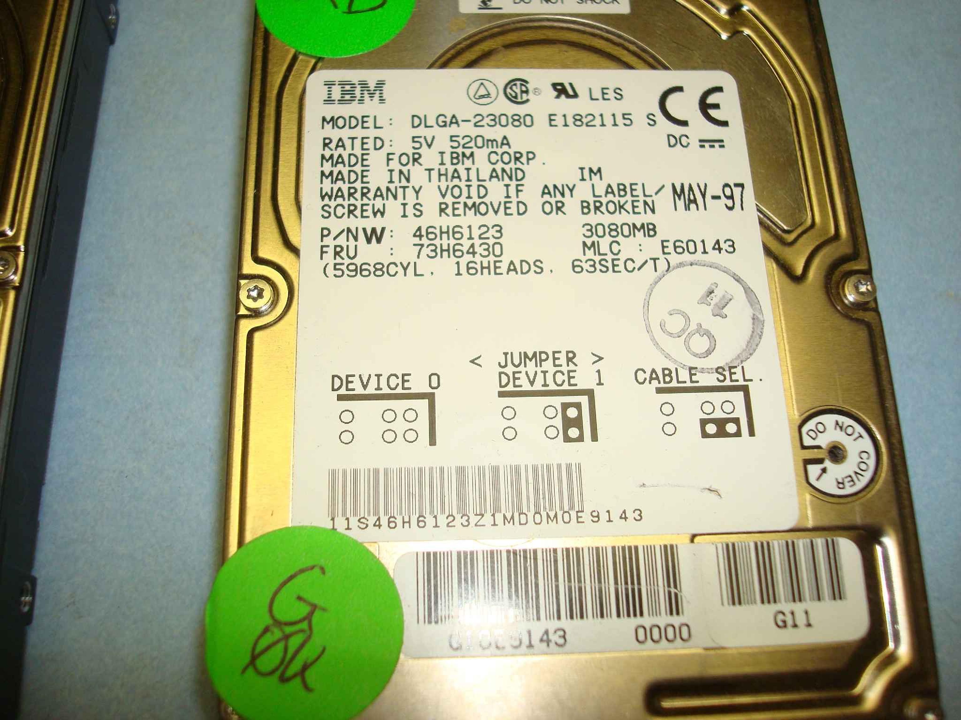 IBM 46H6144 3GB 3.5 INCH HARD DRIVE - HP SERVICE SPARE