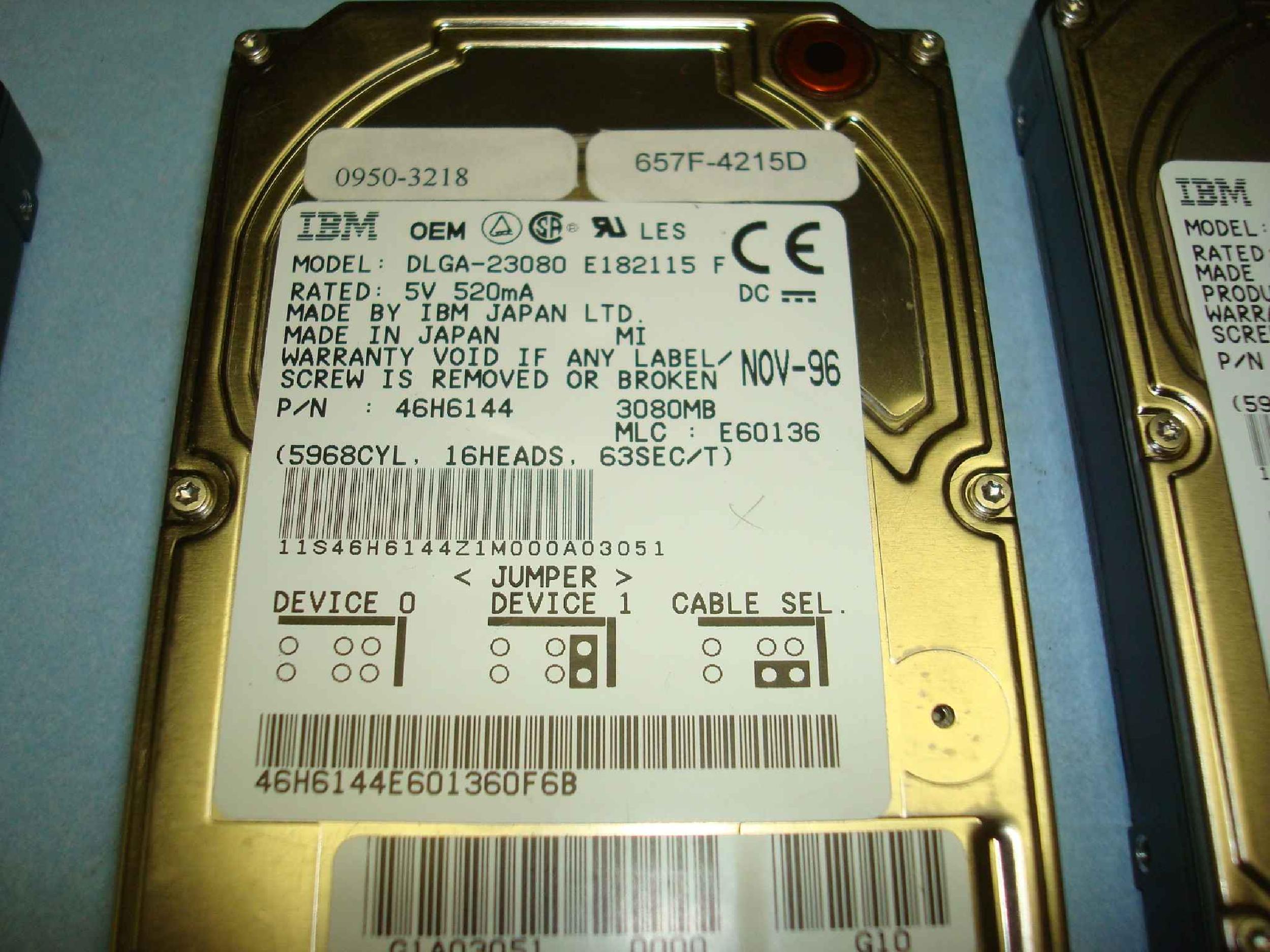 IBM 0950-3218 3GB 3.5 INCH HARD DRIVE - HP SERVICE SPARE