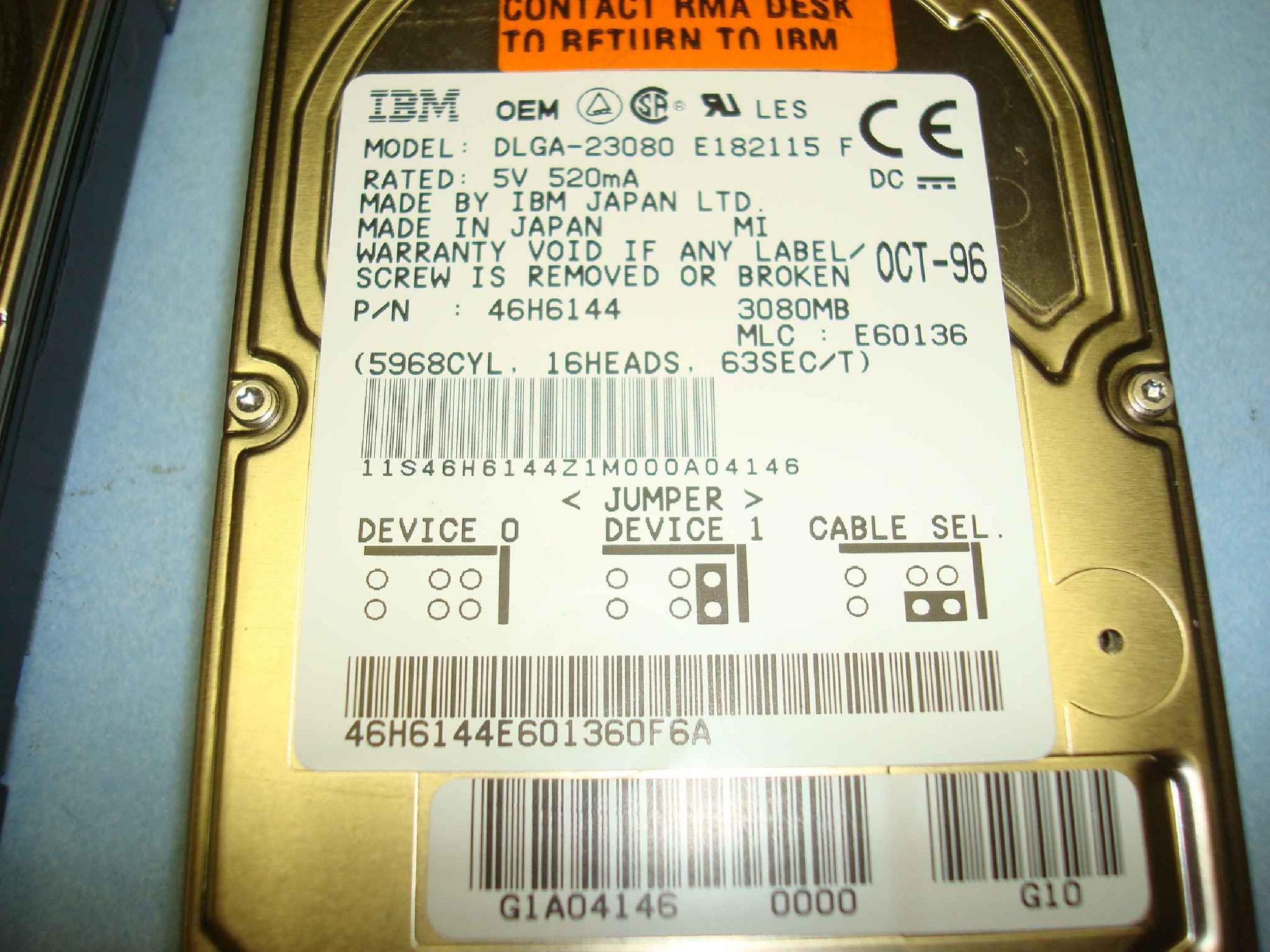 IBM 0950-3218 3GB 3.5 INCH HARD DRIVE - HP SERVICE SPARE