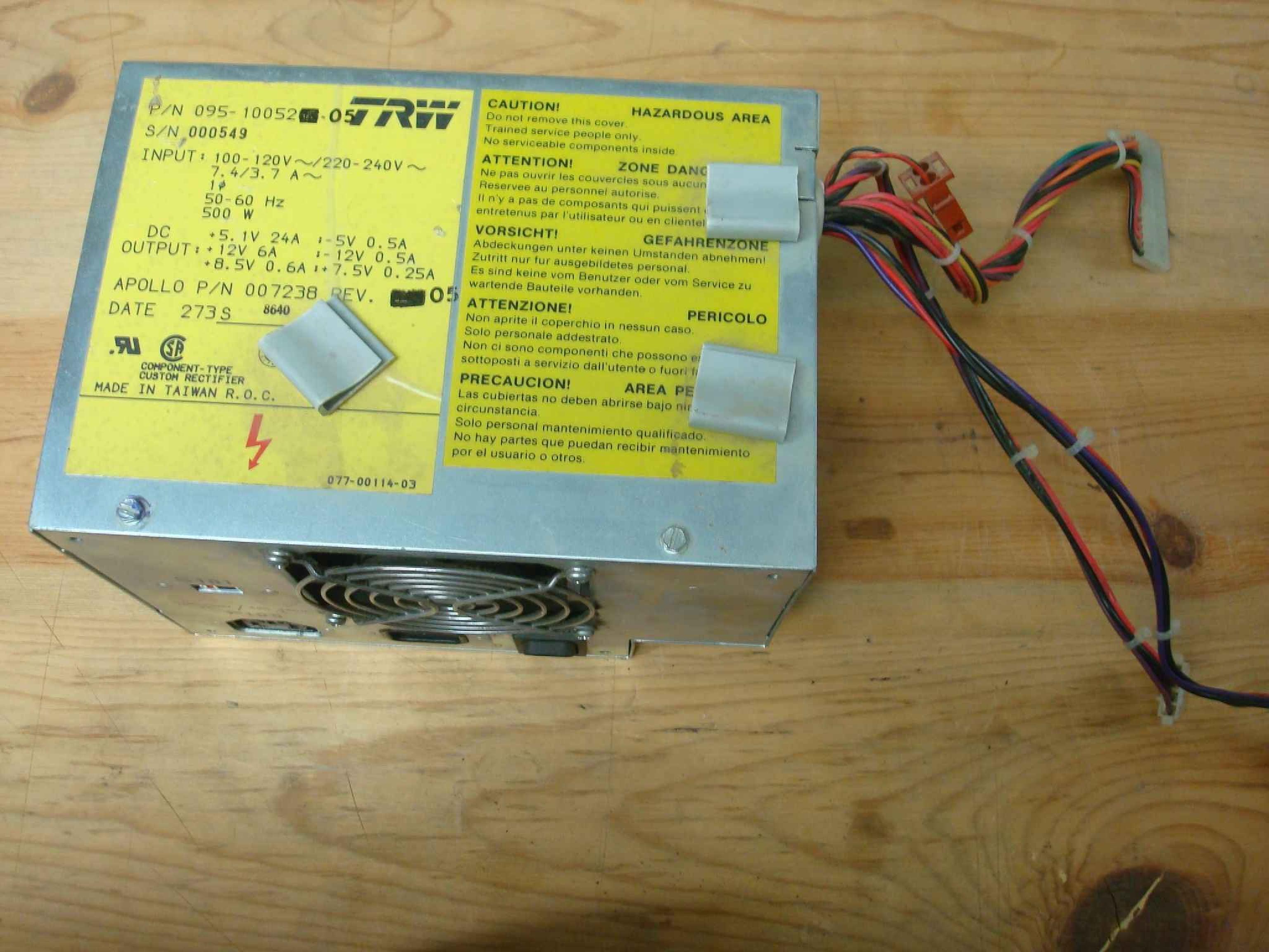 TRW 095-10052 500 WATT POWER SUPPLY