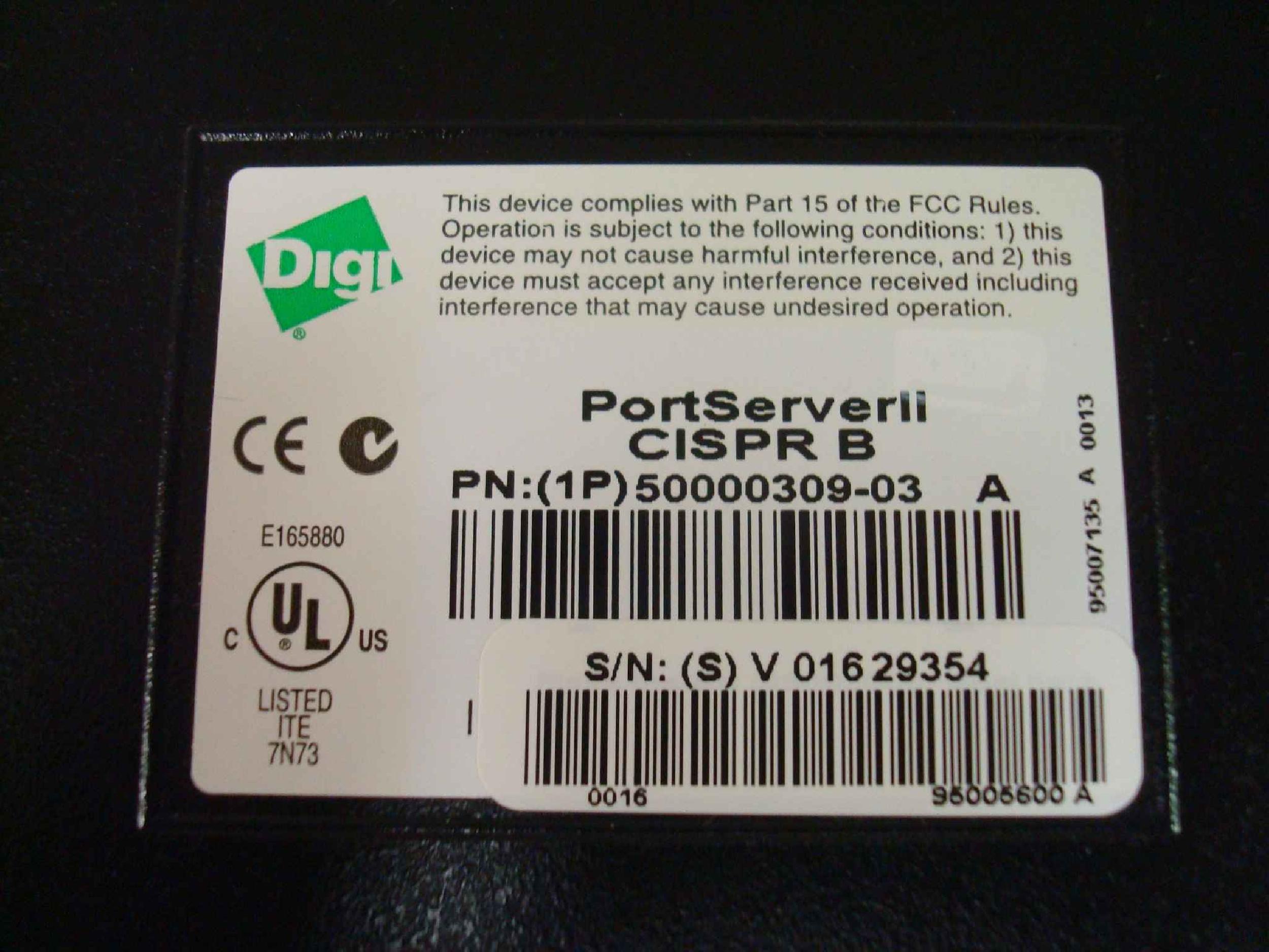 DIGI INTERNATIONAL 50000309-03A PORTSERVERII CISPR B PORTSERVER II 16