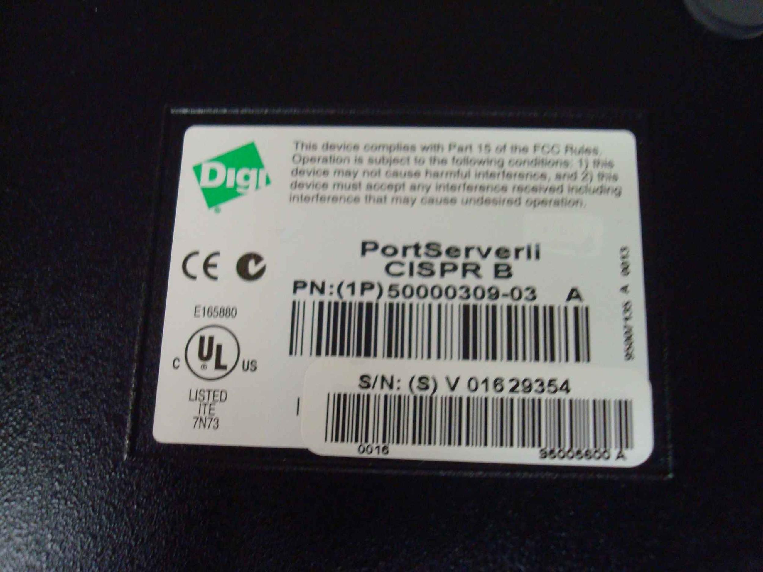 DIGI INTERNATIONAL 50000309-03A PORTSERVERII CISPR B PORTSERVER II 16