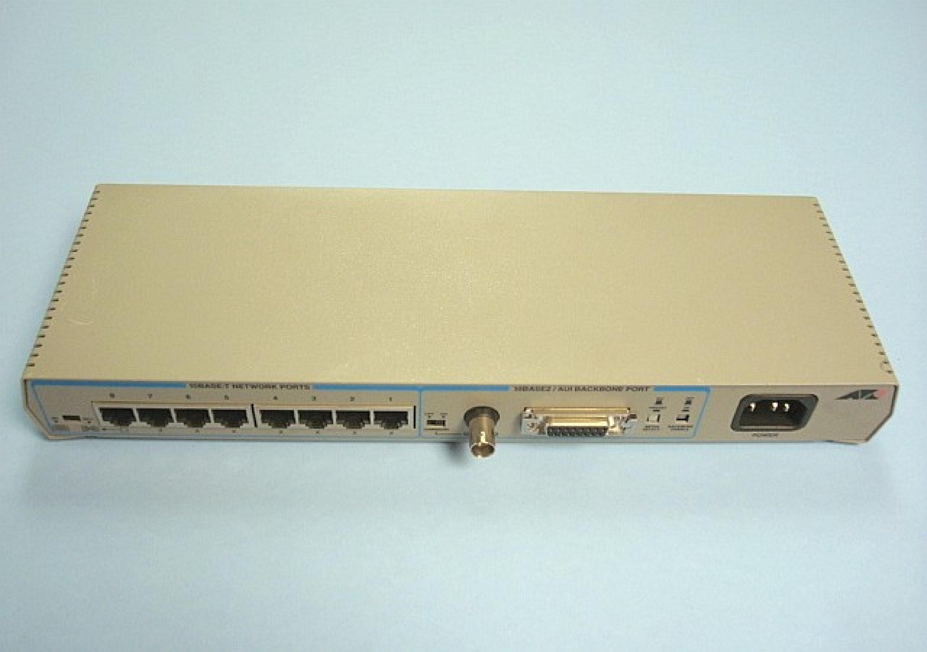 ALLIED TELESYSTEMS / CENTRECOM MR820TR 10BASE2 / AUI BACKBONE PORT 8 10bt rj45