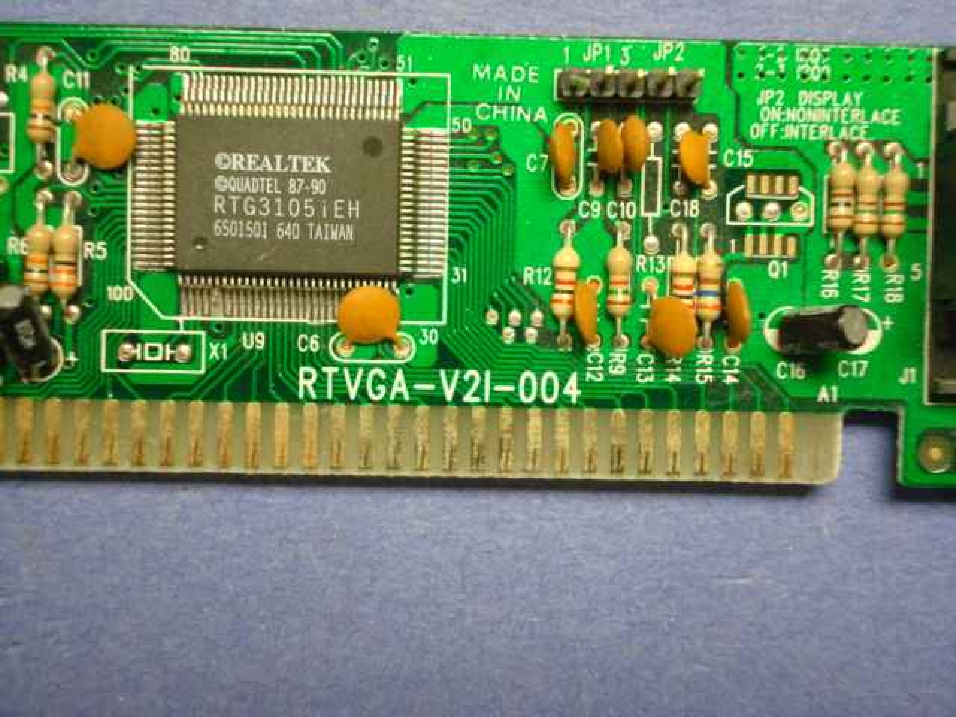 REALTEK RTVGA-V21-004 ISA VIDEO CARD 256K RTG3105IEH