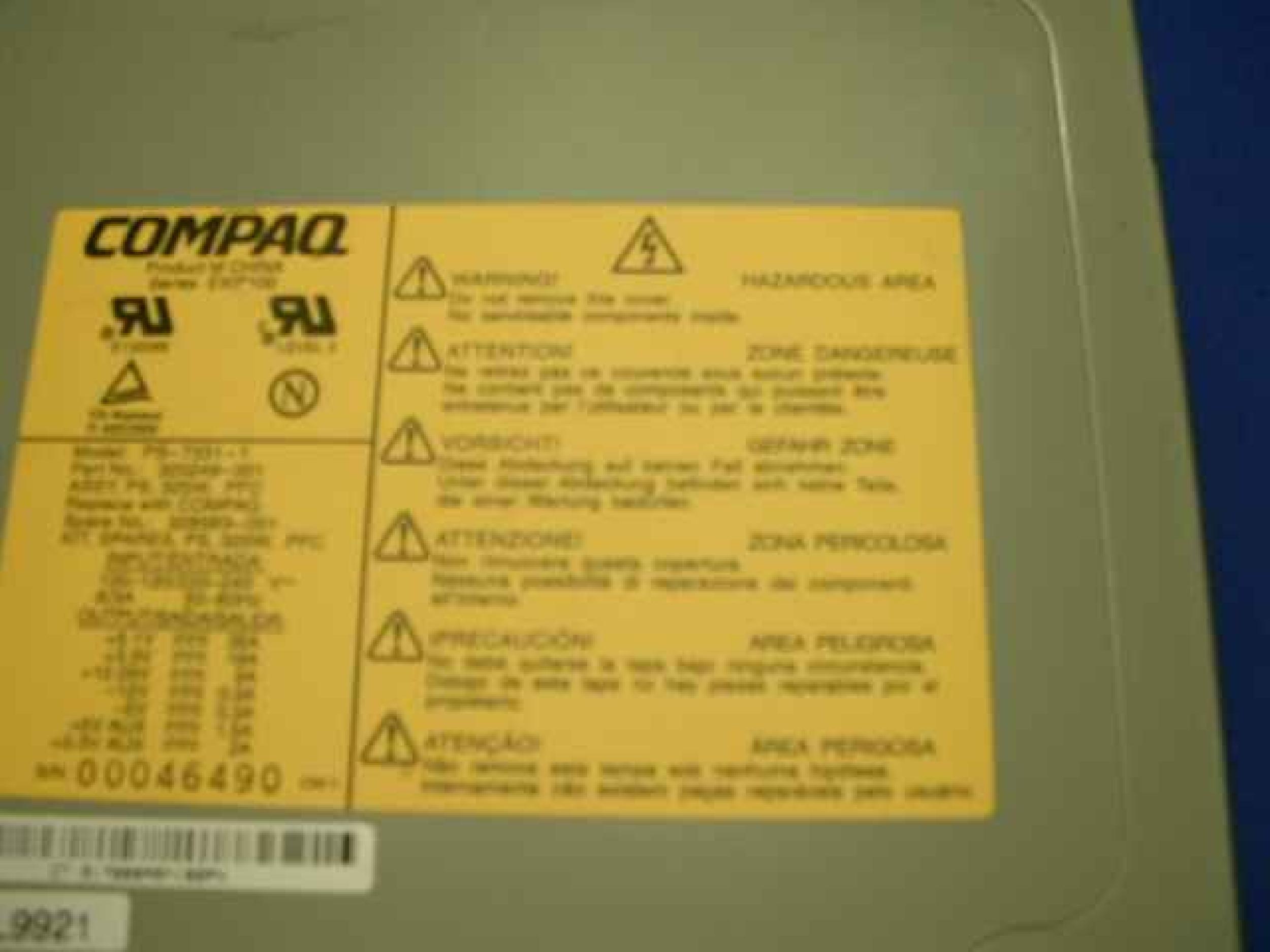 COMPAQ / HEWLETT PACKARD / HP 328563-001 325W ATX POWER SUPPLY