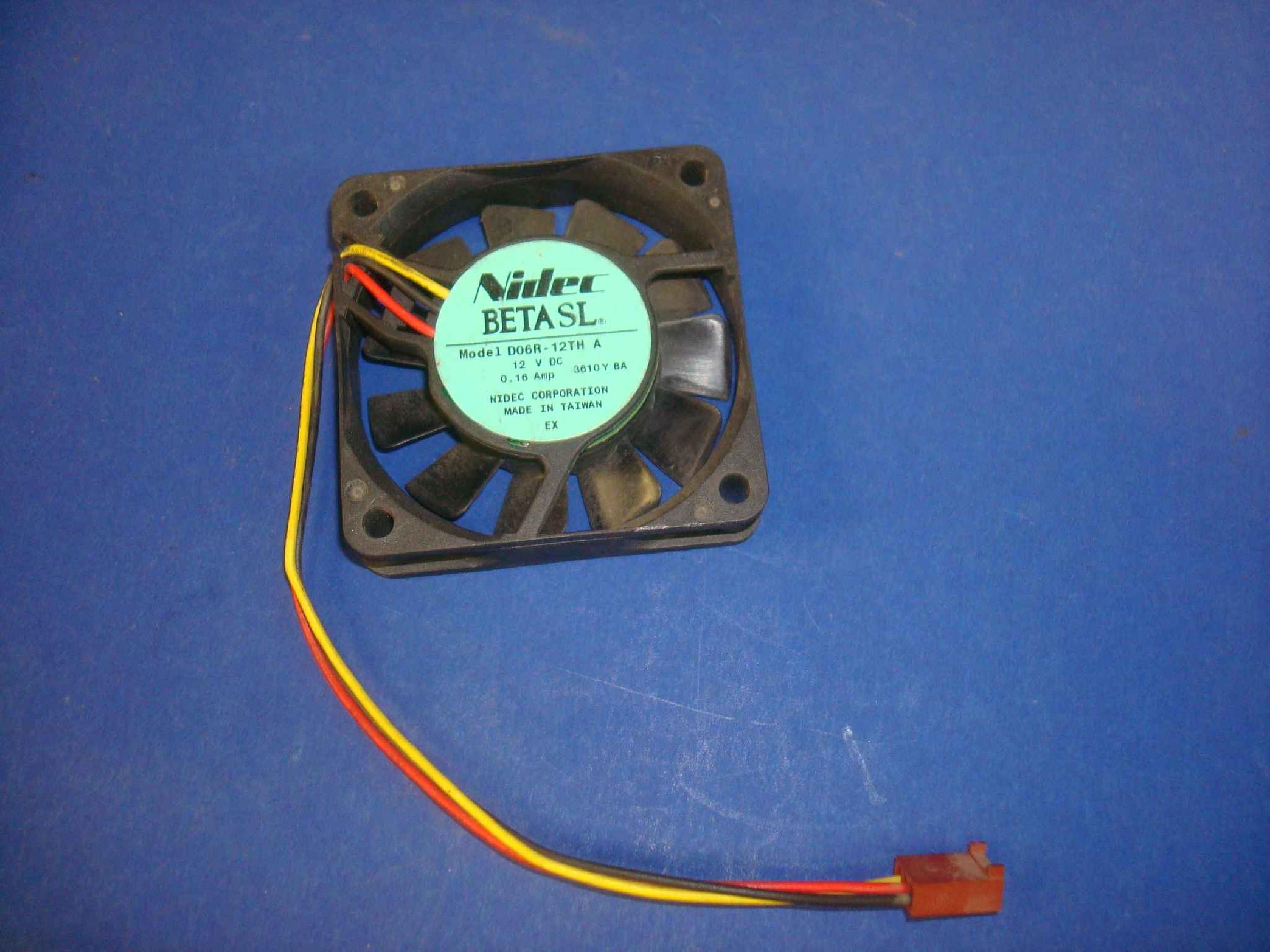 NIDEC D06R-12THA CLONE FAN 12V DC 60MM BY 15MM TWO WIRES, 6 INCH CABLE WITH CONNECTOR