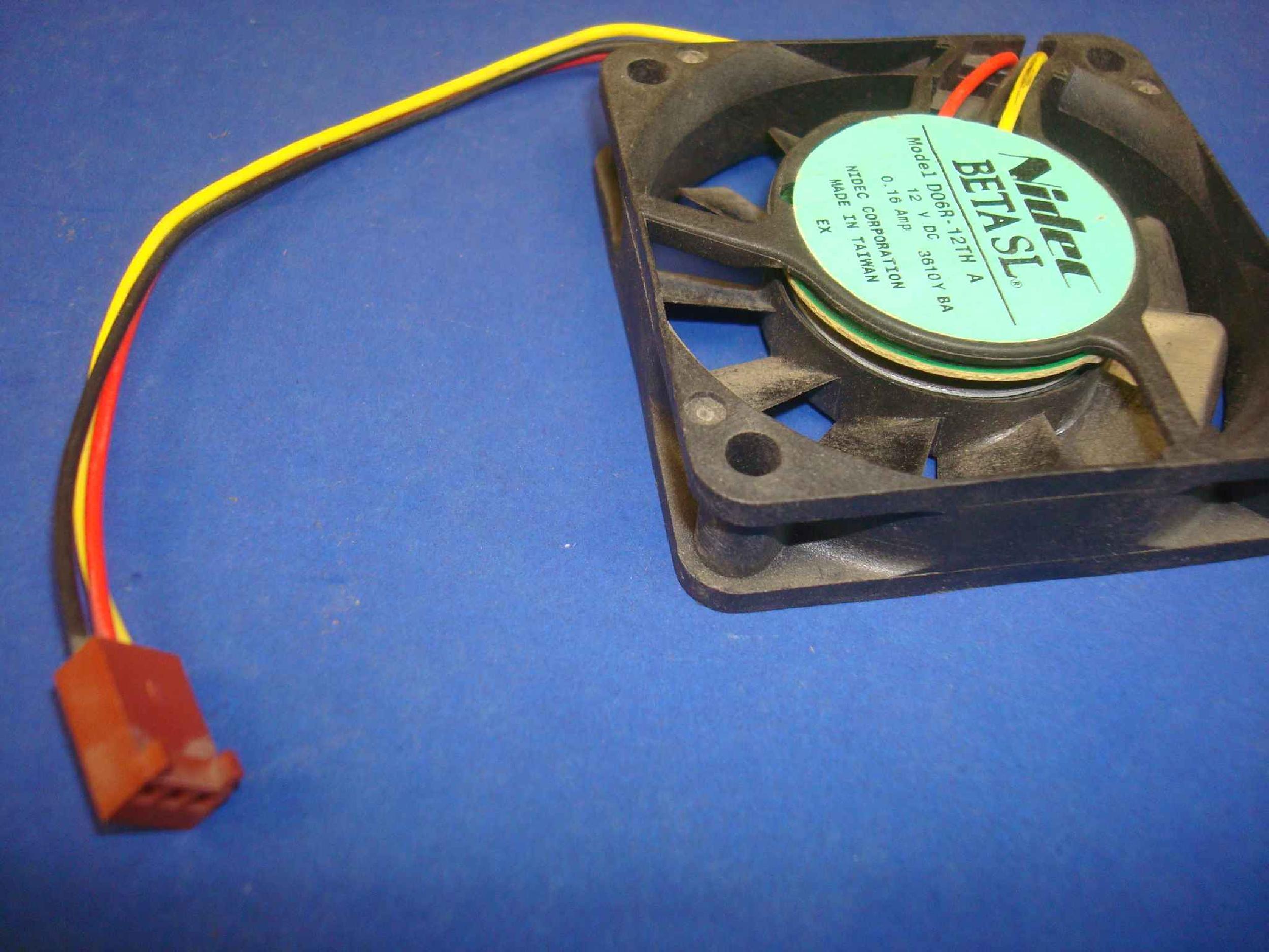 NIDEC D06R-12THA CLONE FAN 12V DC 60MM BY 15MM TWO WIRES, 6 INCH CABLE WITH CONNECTOR