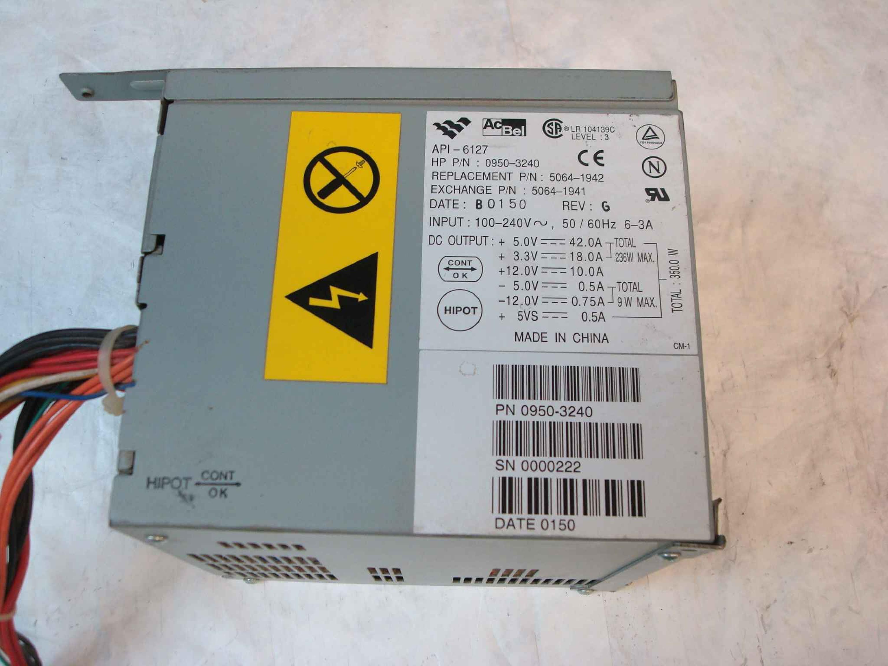 ACBEL API-6127 ATX POWER SUPPLY