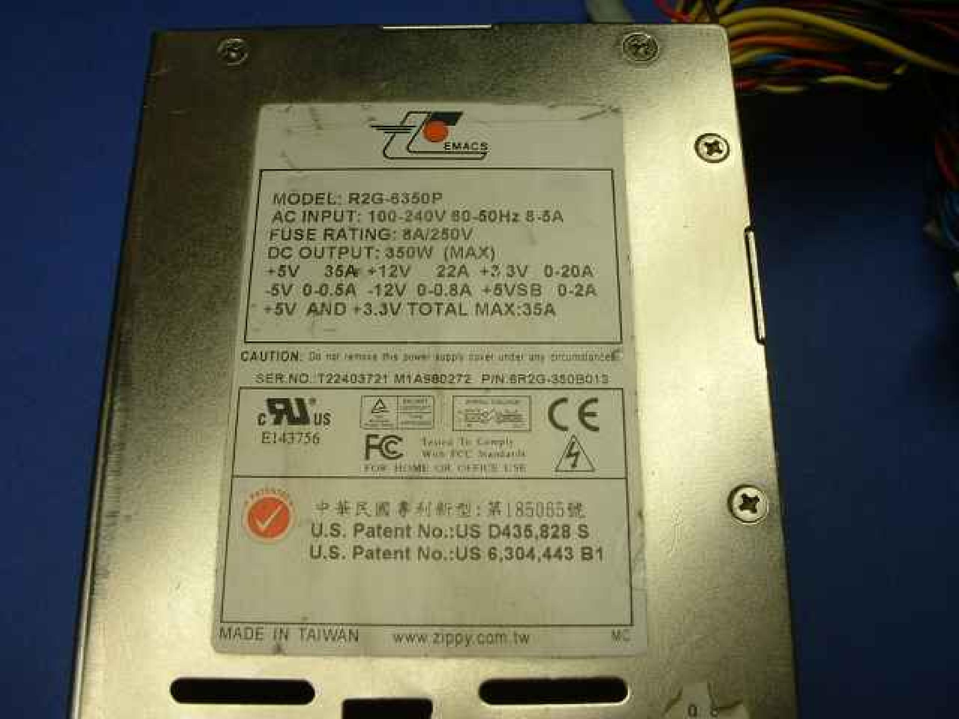 EMACS / ZIPPY / US POWER / CALIFORNIA PC PRODUCTS R2G-6350P HOT SWAP POWER SUPPLY CHASIS ONLY