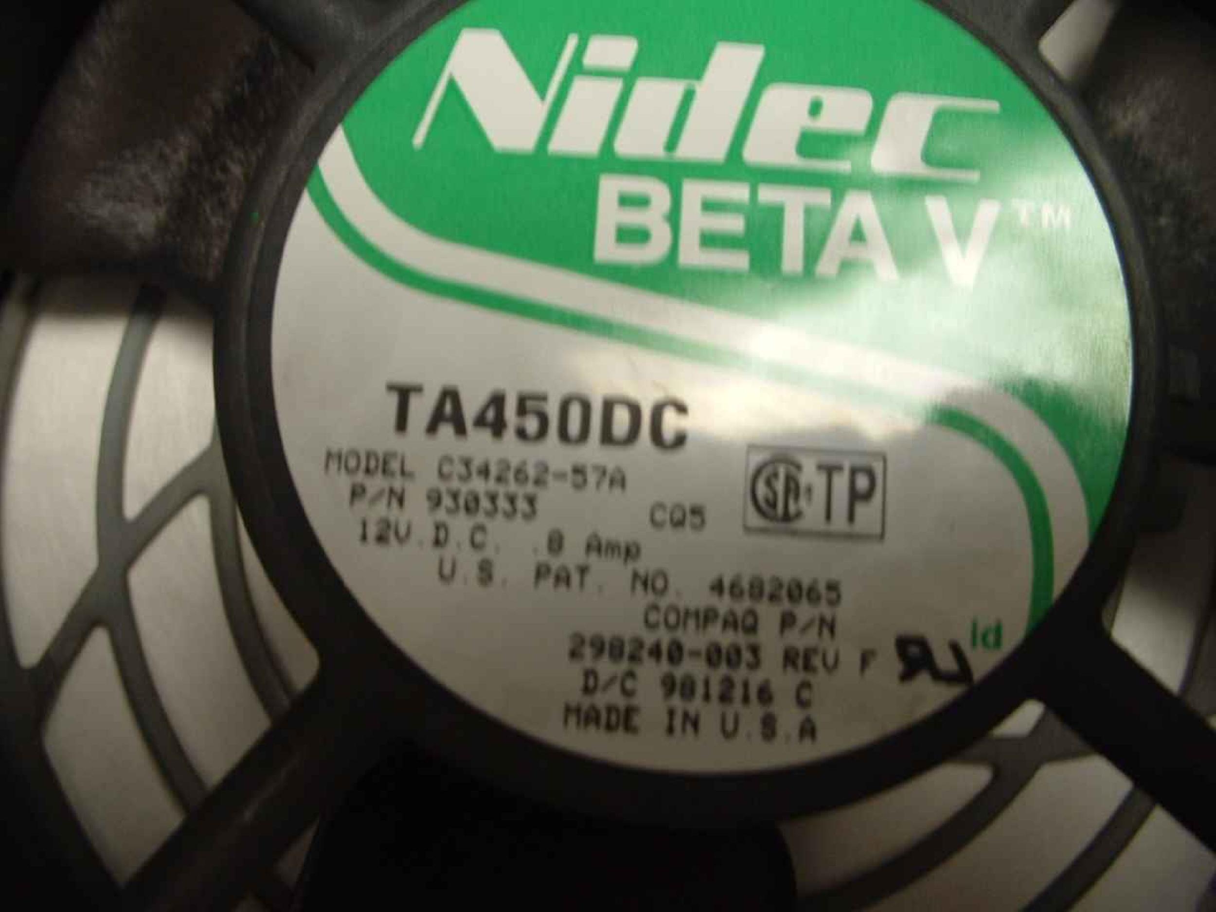 COMPAQ / HEWLETT PACKARD / HP 298240-003 12V DC FAN 4 11/16 BY 1 1/2 INCHES WITH 6 INCH CABLE, 5 PIN CONNECTOR