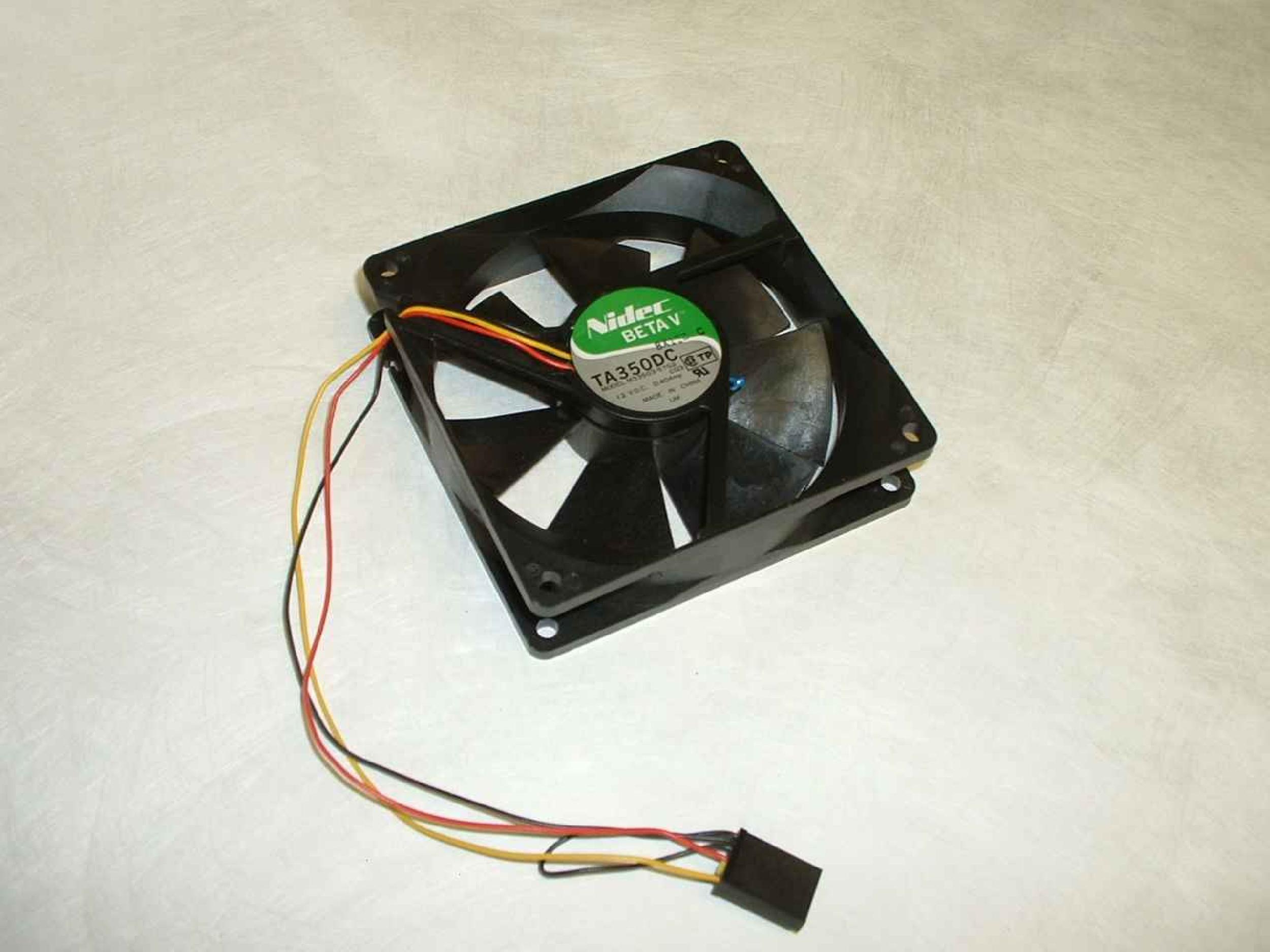 NIDEC M33503-57G2CQ3 REPLACEMENT FAN 12V DC 3 5/8INCH BY 1INCH , 92MM BY 25MM 8INCH CABLE 3 WIRES WITH 5 PIN COMPAQ CONNECTOR