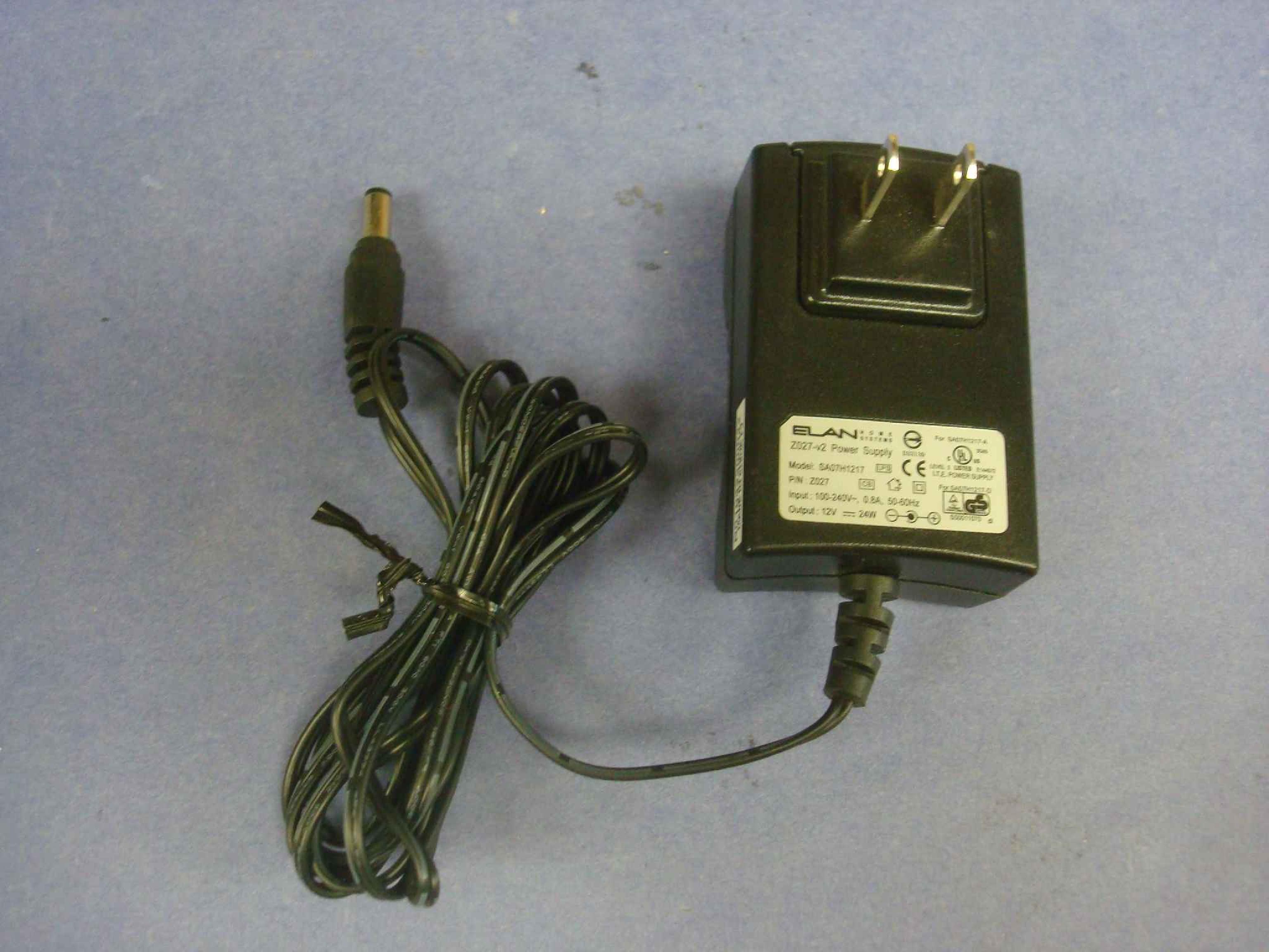 ELAN DIGITAL SYSTEMS LTD Z027-V2 CLONE AC ADAPTER 12V 24W OD:5.5MM ID:2.1MM, NEGATIVE CENTER, POSITIVE OUTSIDE POLE