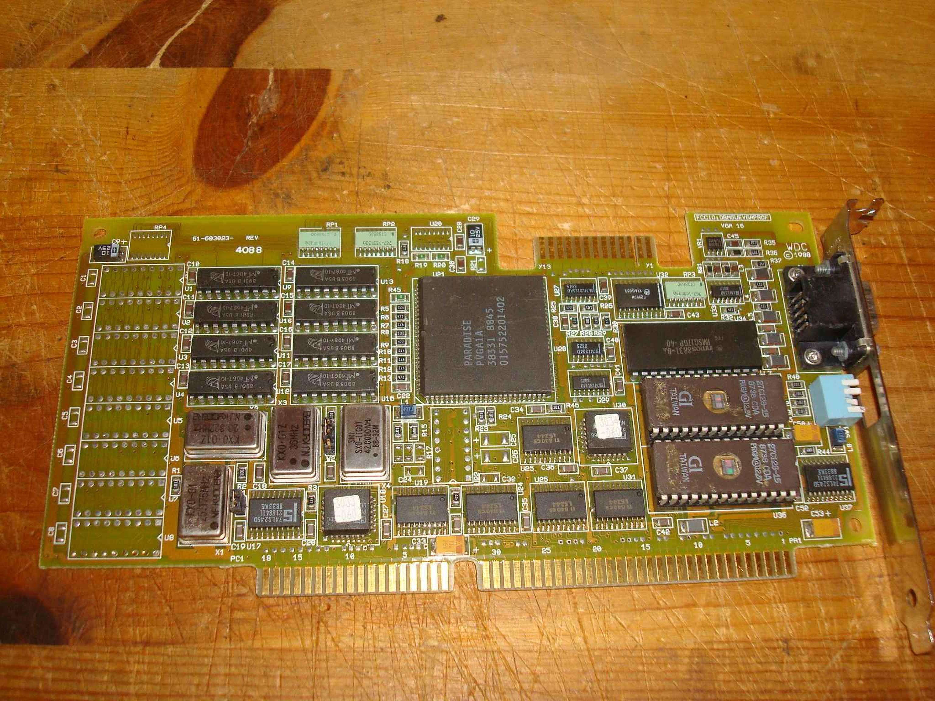 WESTERN DIGITAL / WD DBM5UEVGAPROF PARADISE PVGA1A VGA ISA 16BIT CARD