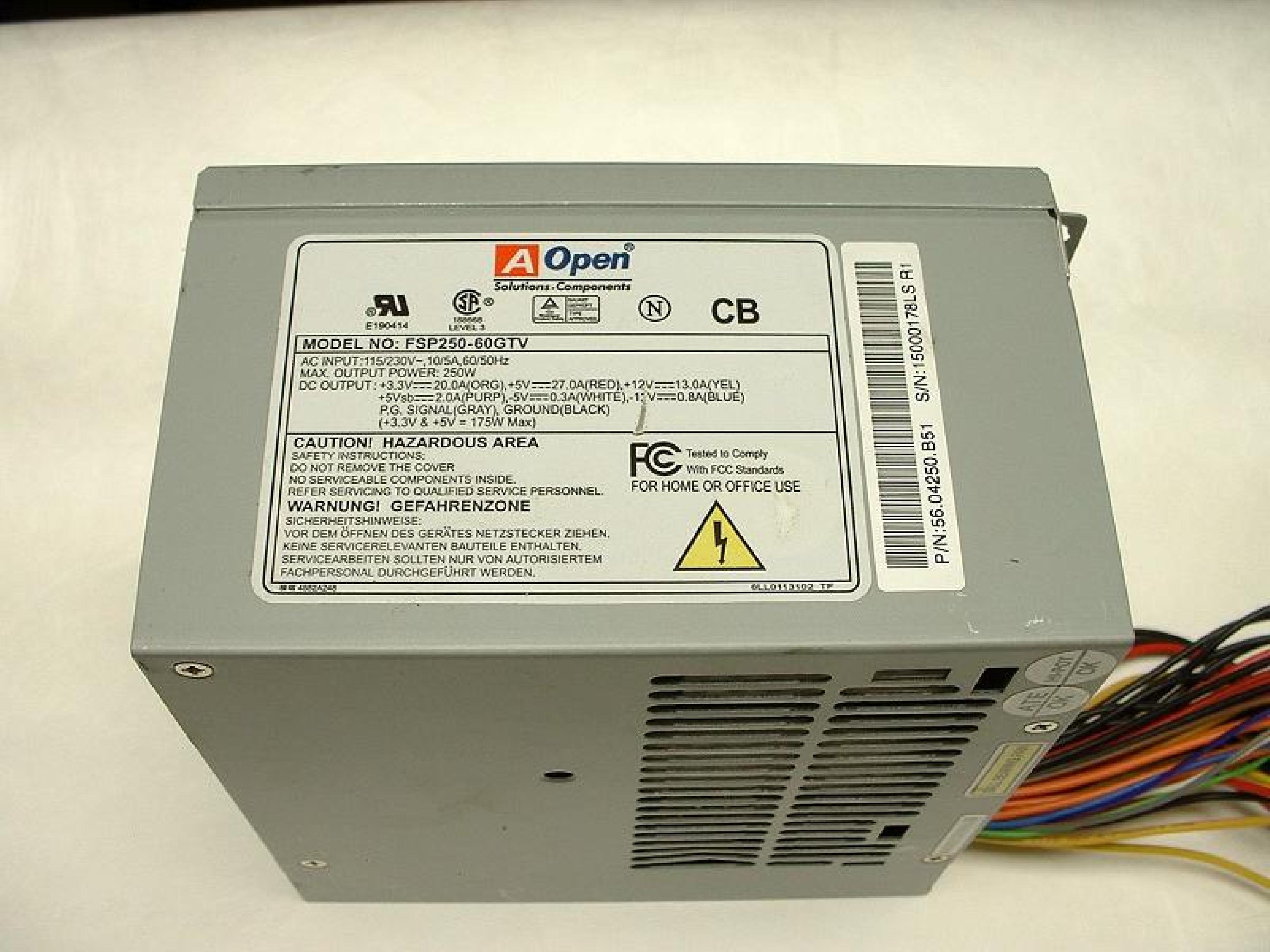 ACER / AOPEN FSP250-60GTV 250W ATX POWER SUPPLY