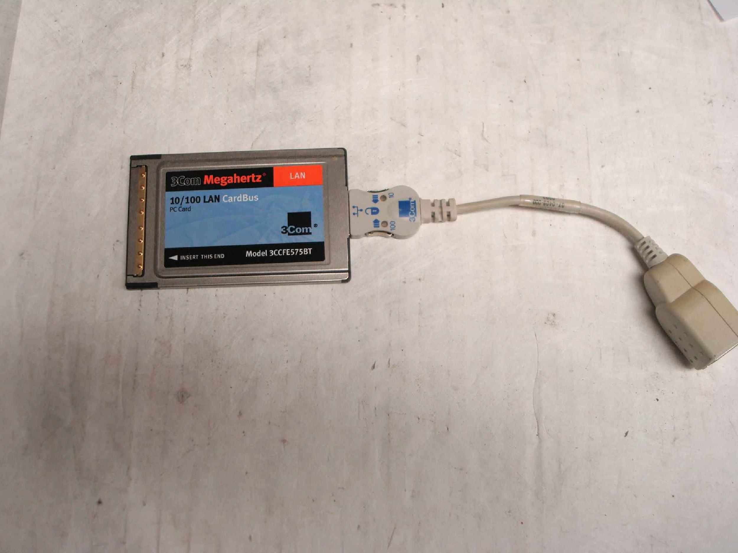 3COM / HP / HEWLETT PACKARD 16-0439-000 10/100 LAN CARDBUS PCMCIA ETHERNET 3CCFE575BT-1 10/100MBPS NETWORK CARD