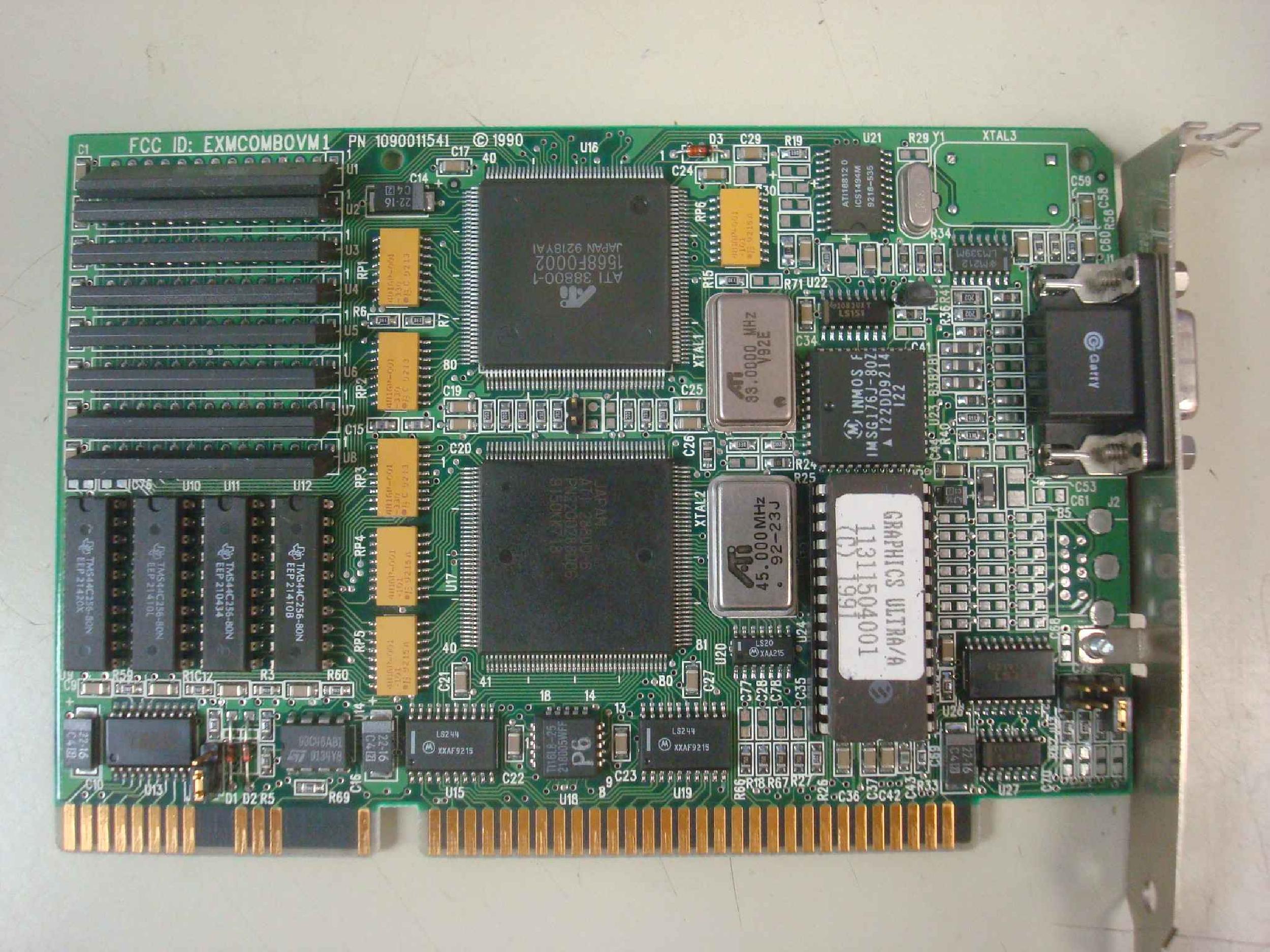 ATI 1090011541 EQUIVALENT 28800-6 VGA CARD 16BIT ISA