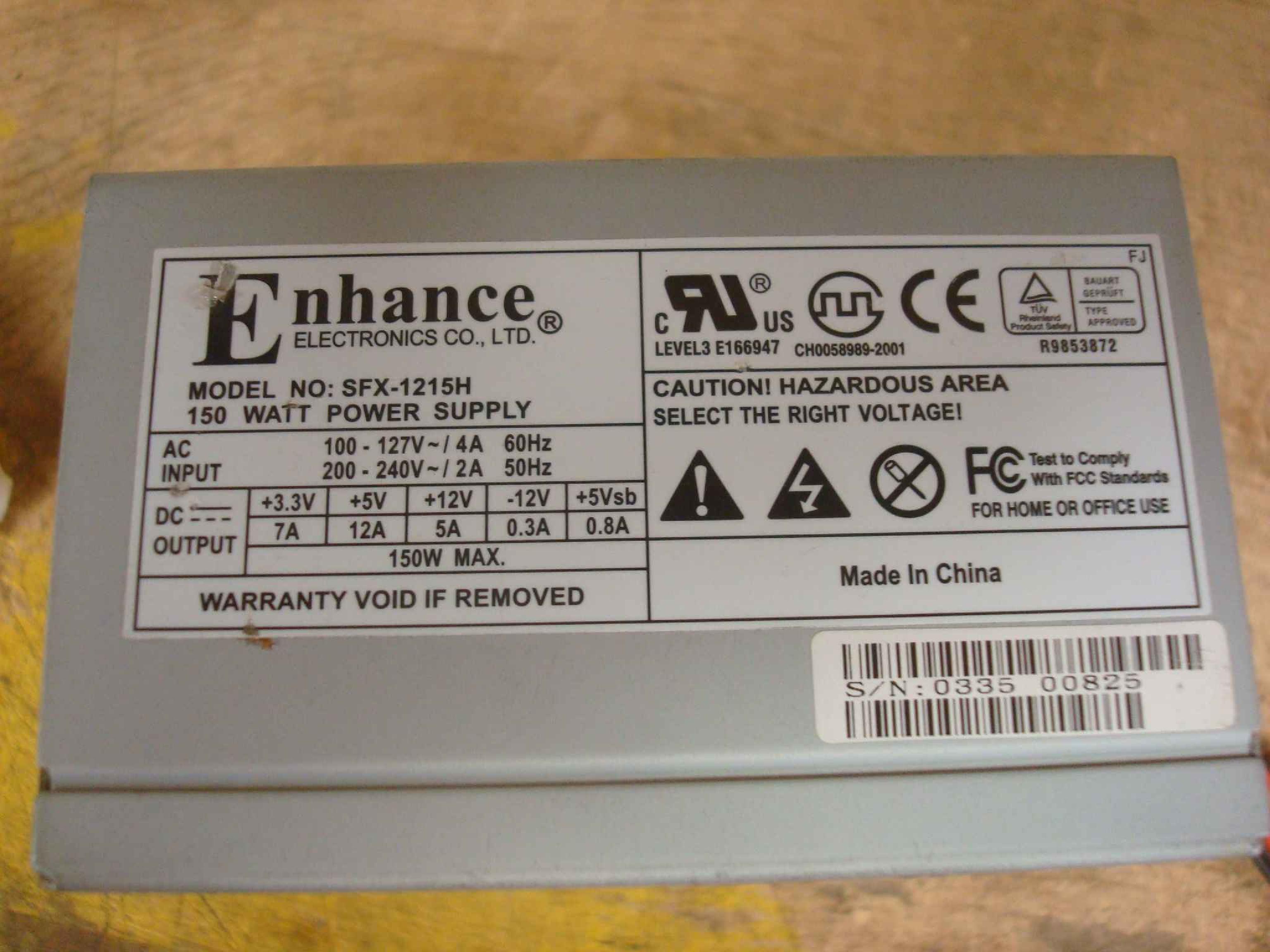 ENHANCE SFX-1215H 150 WATT POWER SUPPLY SFX MAX