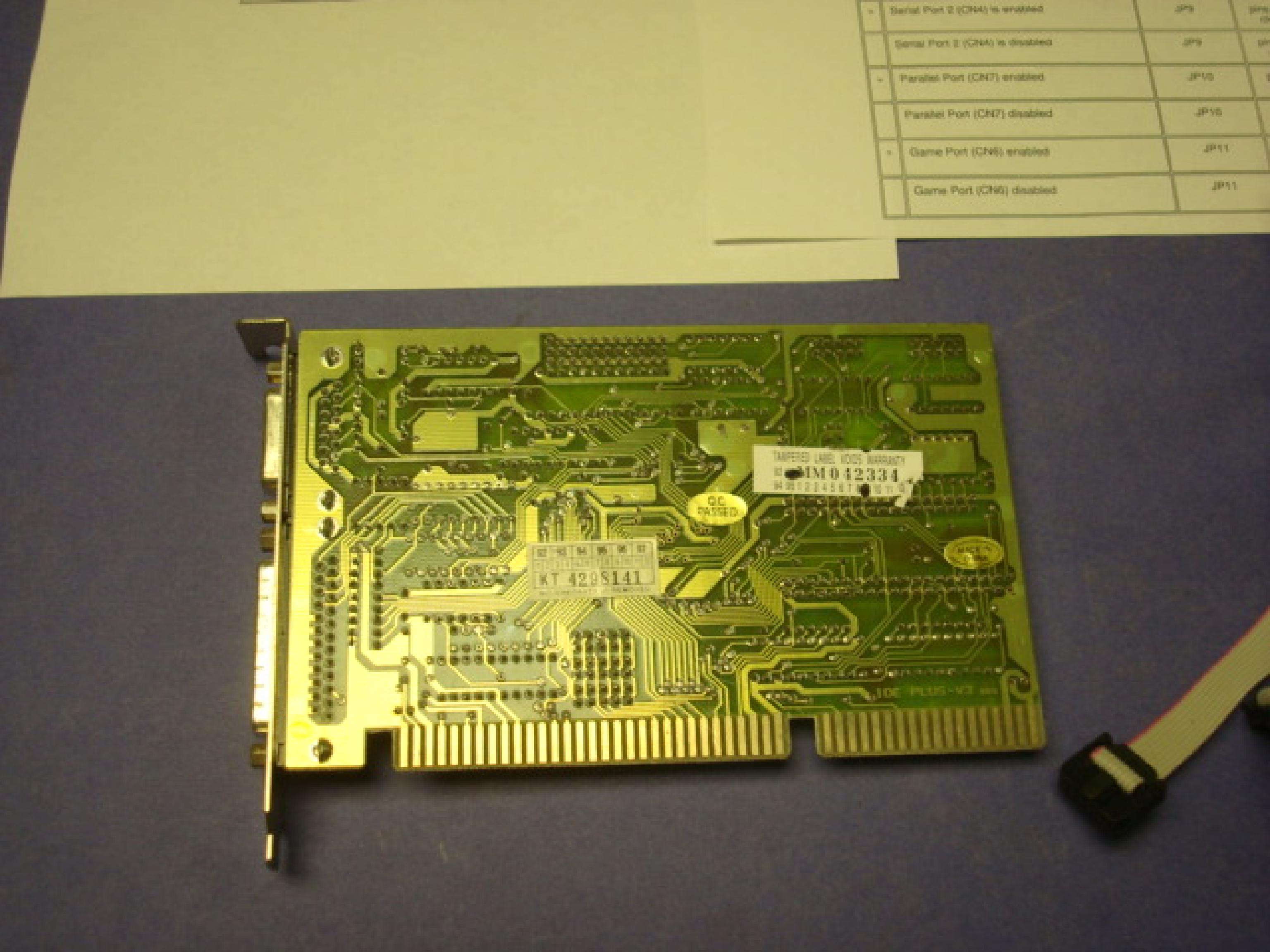 GOLDSTAR IO3KHO-IDEIOCKU PRIME 2 9332 ISA IDE CONTROLLER, FLOPPY, PARALLEL, 2 SERIAL, GAME PORT