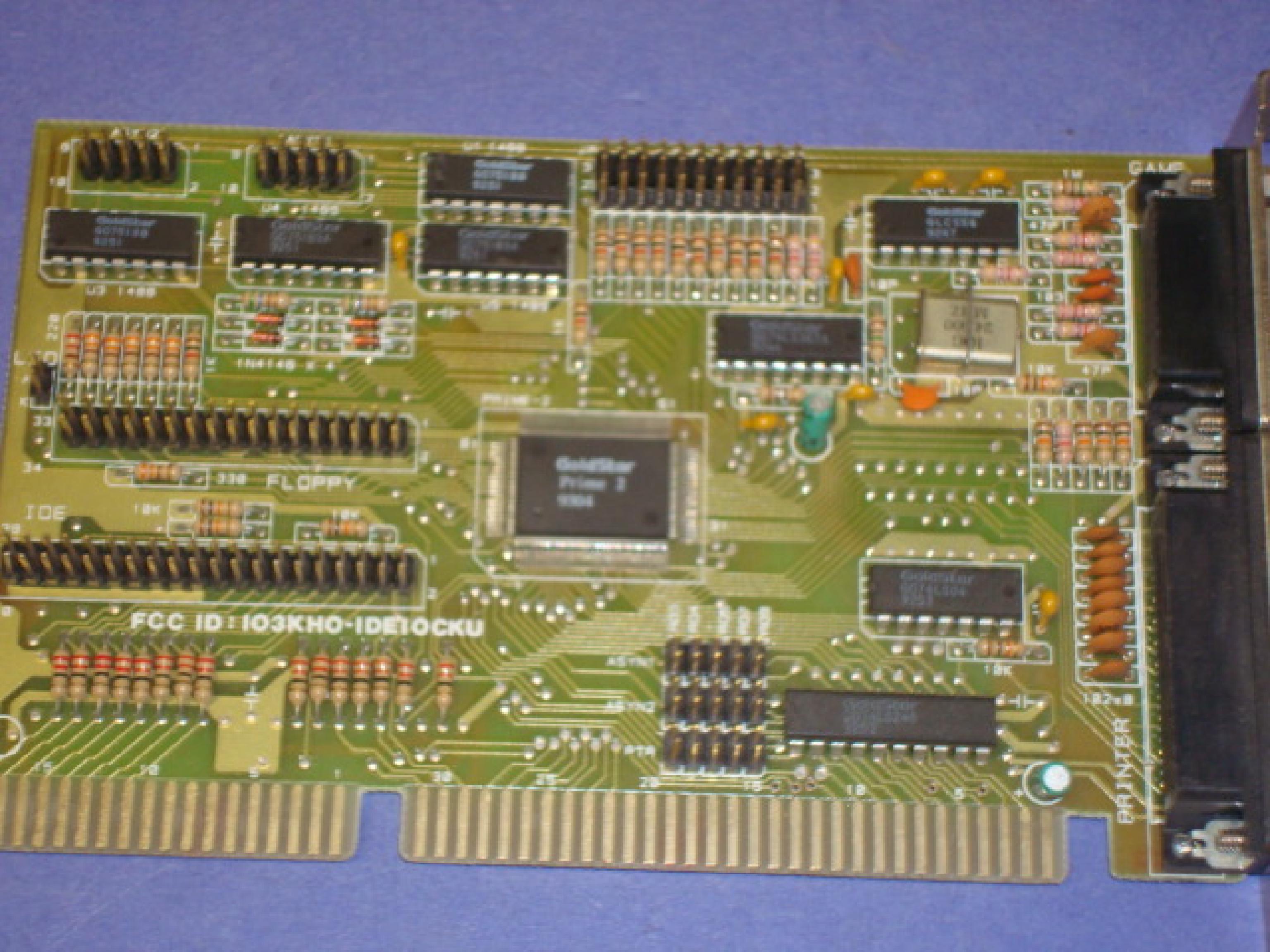 GOLDSTAR IO3KHO-IDEIOCKU PRIME 2 9332 ISA IDE CONTROLLER, FLOPPY, PARALLEL, 2 SERIAL, GAME PORT