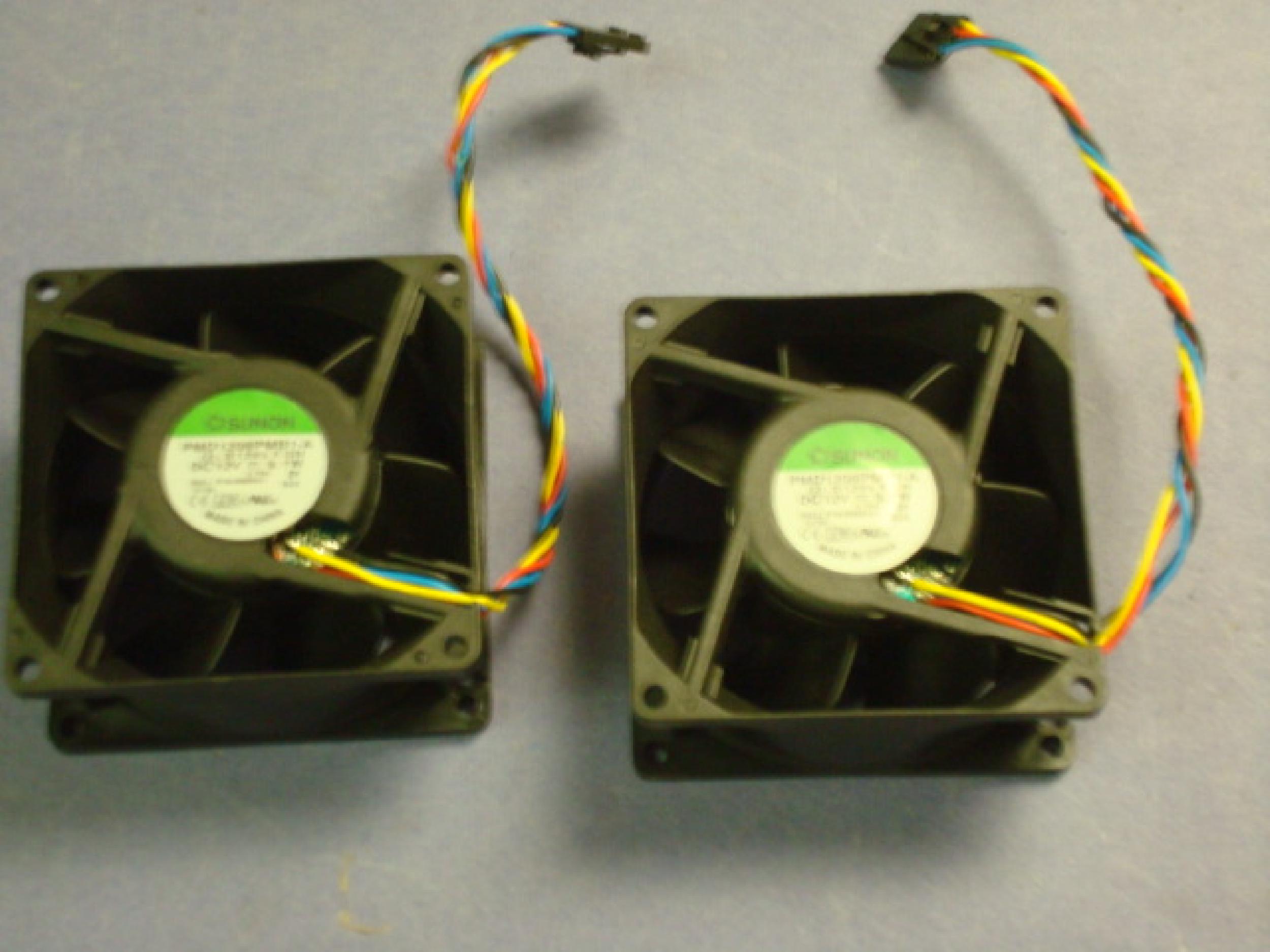 SUNON PMD1208PMB1-A FAN 12V DC .76A 80MM BY 38MM, 3 1/8 1 1/2 INCH, 6 INCH 4 WIRE CABLE WITH CONNECTOR