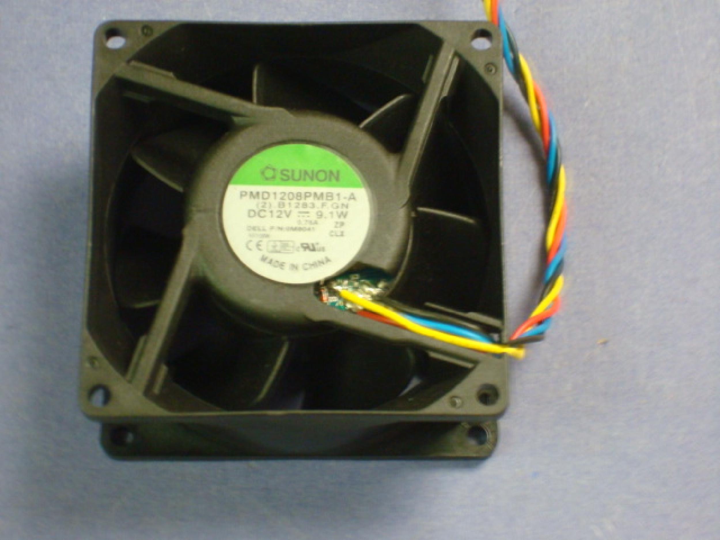 SUNON PMD1208PMB1-A FAN 12V DC .76A 80MM BY 38MM, 3 1/8 1 1/2 INCH, 6 INCH 4 WIRE CABLE WITH CONNECTOR