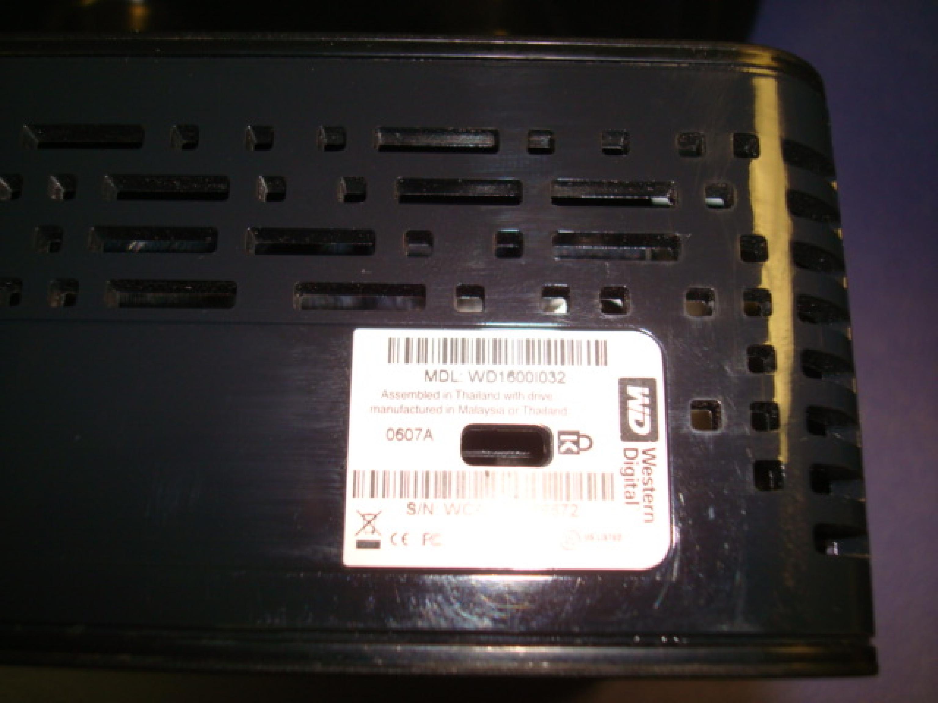 WESTERN DIGITAL / WD WD1600I032 160GB EXTERNAL HARD DRIVE USB 2.0 MY BOOK