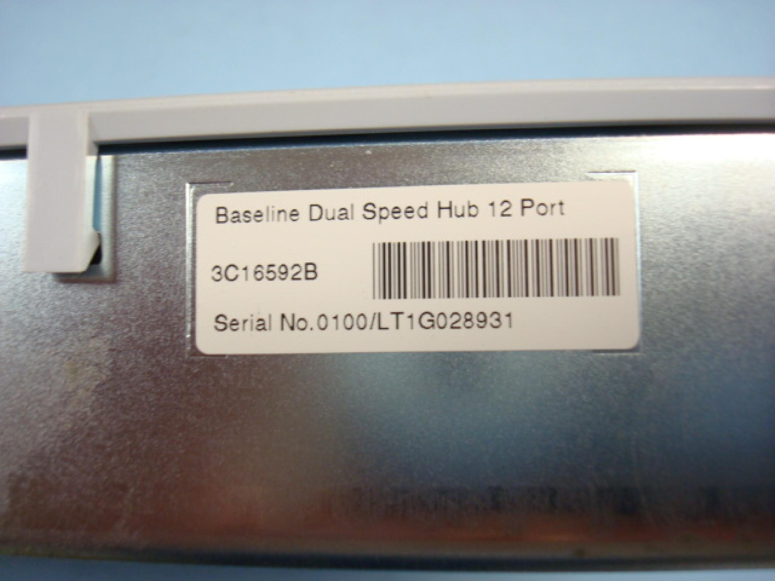 3COM / HP / HEWLETT PACKARD 1659-200-050-1.00 SUPERSTACK 3 BASELINE DUAL SPEED HUB 12 PORT ETHERNET 10/100