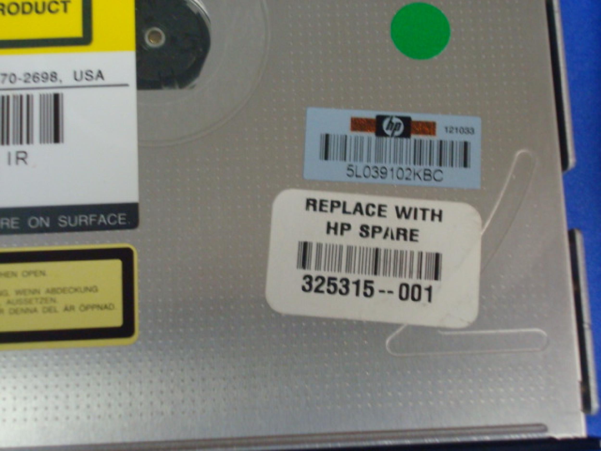 COMPAQ / HEWLETT PACKARD / HP 325315-001 CDRW DRIVE BLACK SLIMLINE FOR NOTEBOOK