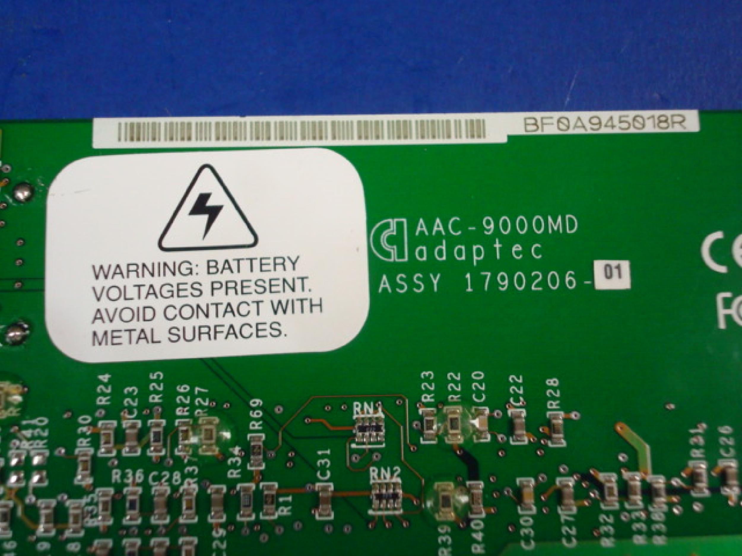 ADAPTEC AAC-9000MD DAUGHTER CARD BATTERIES AND CACHE MODULE FOR AAC-364/DELL2 W/ BATTERY PACK RAM SCSI RAID QUAD CONTROLLER