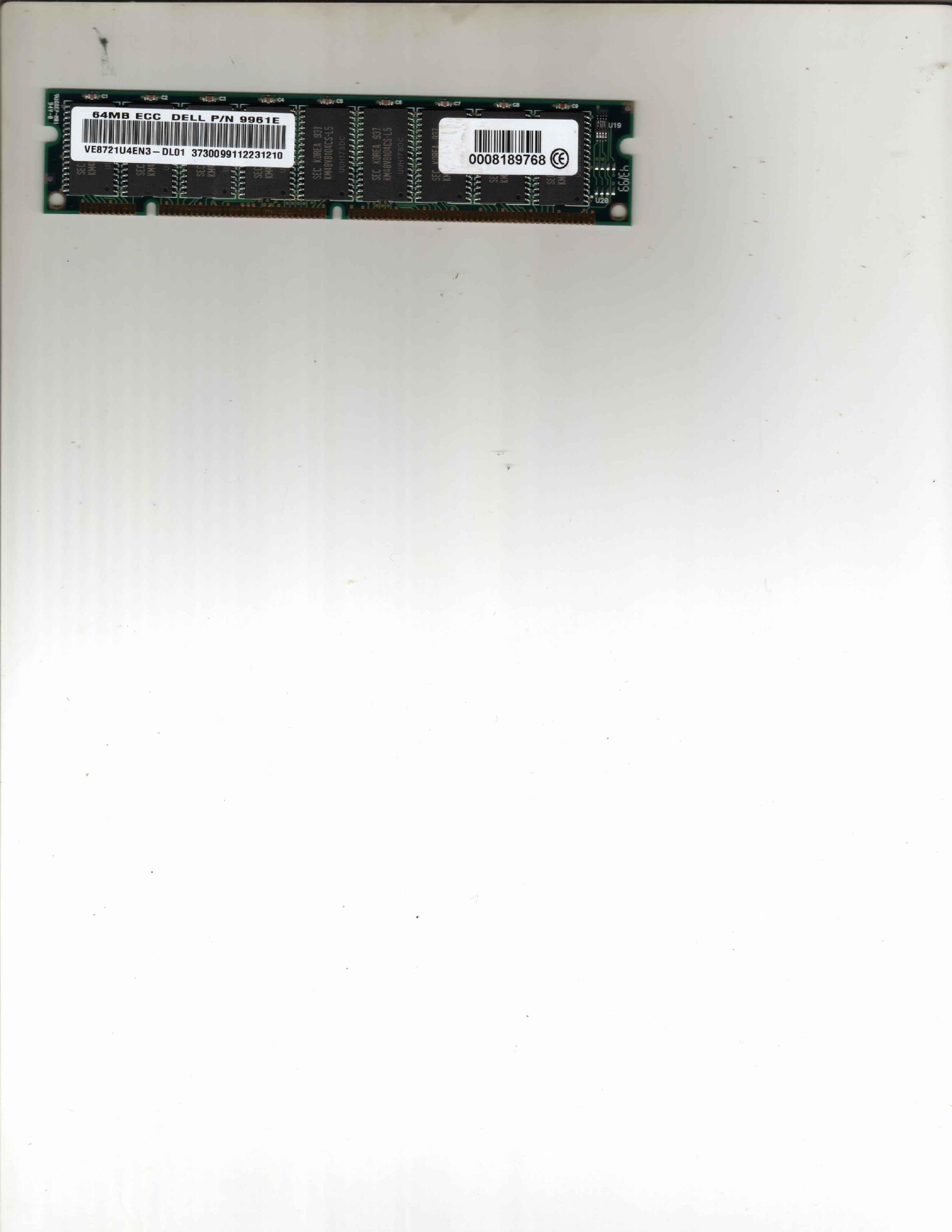 DELL 9961E 64MB 60NSEC ECC MEMORY EDO