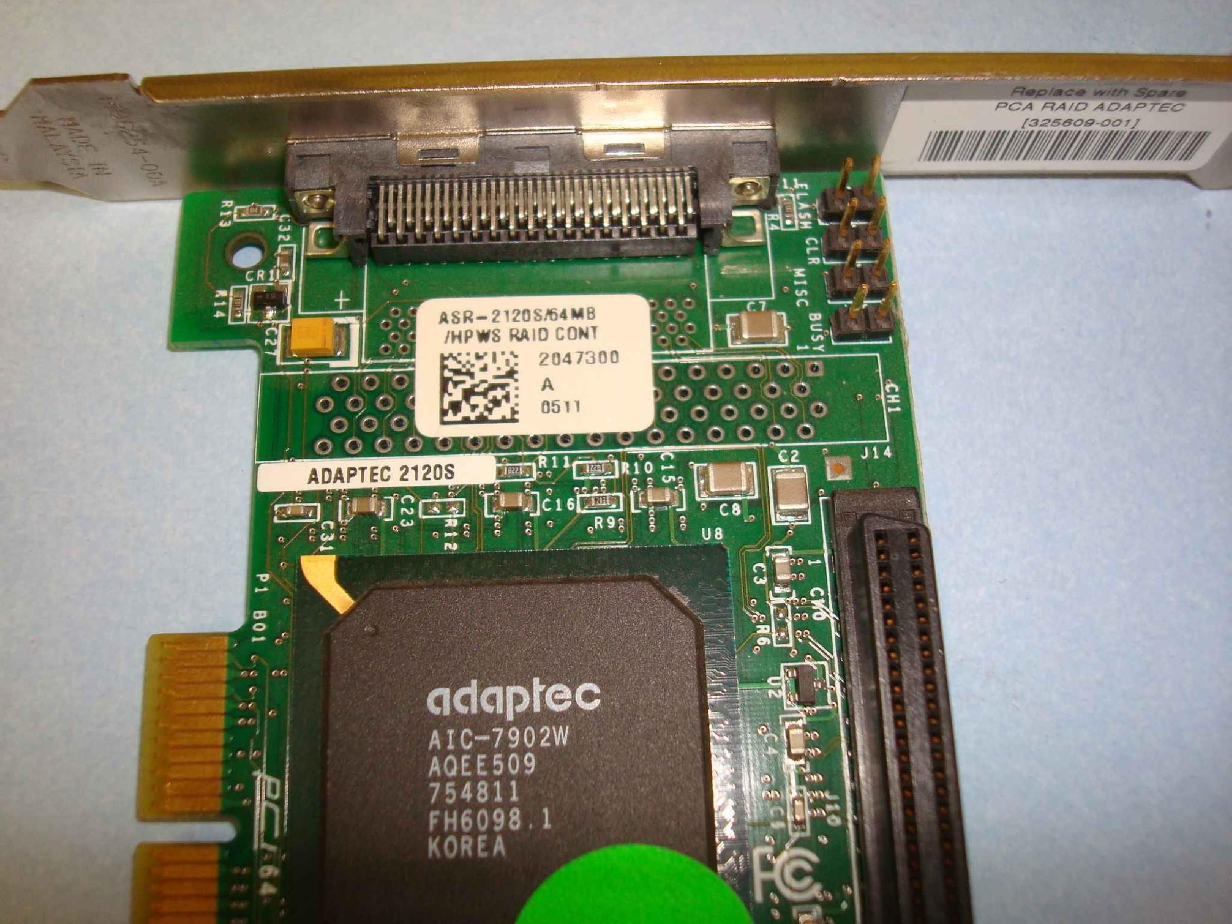 COMPAQ / HEWLETT PACKARD / HP ASR-2120S/64MB/HPWS RAID 64 BIT PCI ULTRA 320 SCSI CONTROLLER SINGLE CHANNEL