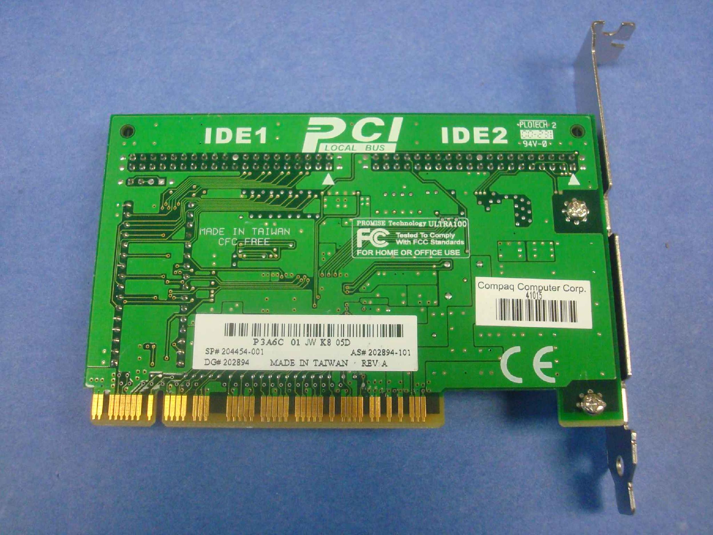 COMPAQ / HEWLETT PACKARD / HP 202894 PCI 2 CHANNEL ULTRA100 IDE CONTROLLER