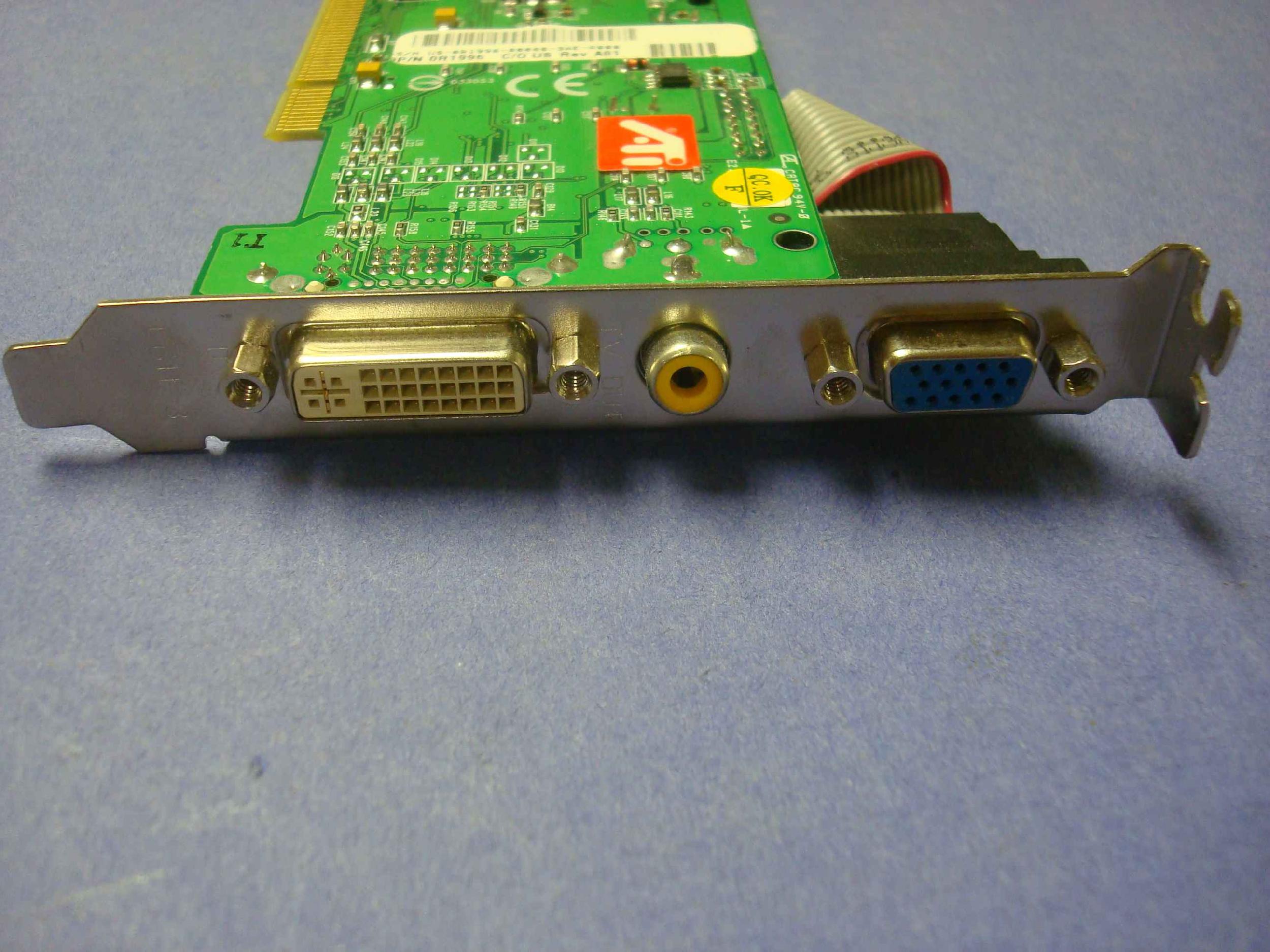 ATI 102G012400 PCI VIDEO CARD WITH VGA DVI AND COMPOSITE TV OUT