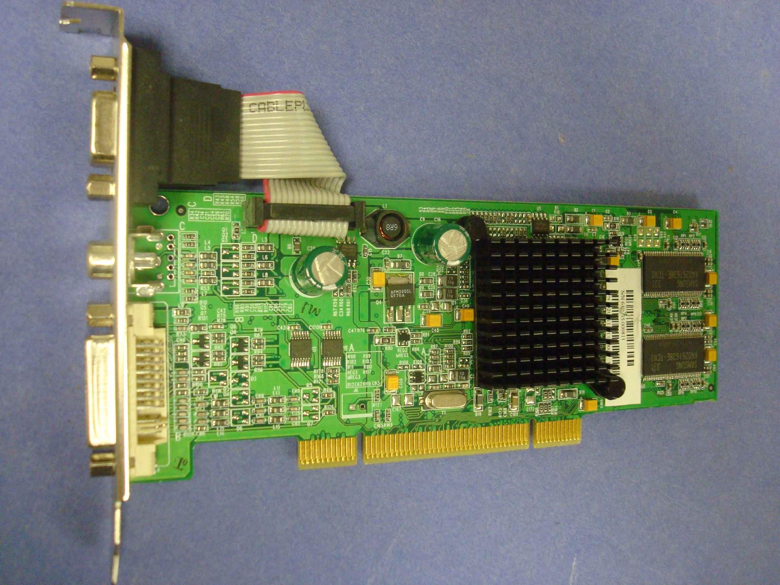 ATI 0R1996 PCI VIDEO CARD WITH VGA DVI AND COMPOSITE TV OUT