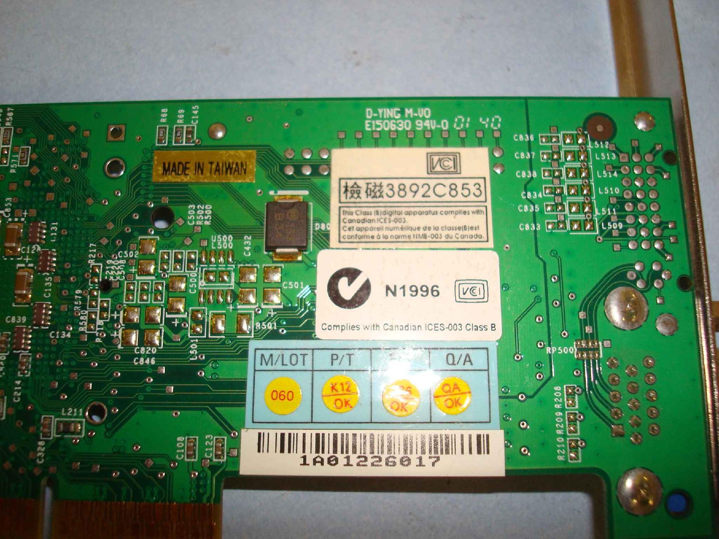 COMPAQ / HEWLETT PACKARD / HP 226962-003 16MB AGP CARD GFORCE2MX 200 Q06803.1