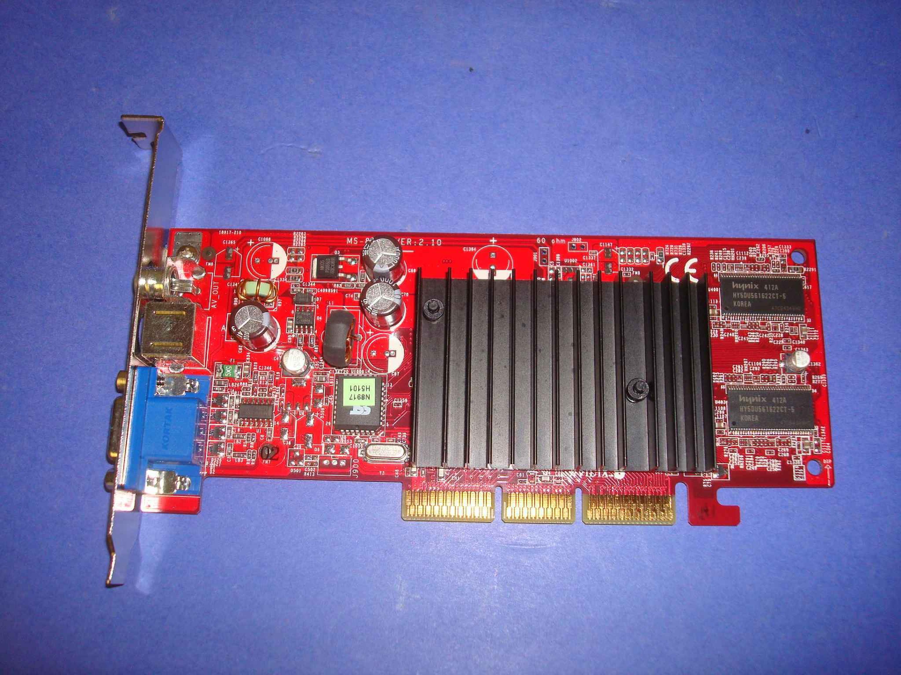 HEWLETT PACKARD / HP / NVIDIA MS-8917 PULL GEFORCE FX5200 5200-64 128MB AGP LANCER NV34M VIDEO CARD WITH VGA S-VIDEO AND AV OUTPUT SVIDEO OUTPUTS GRAPHICS S-OUT AV-IN