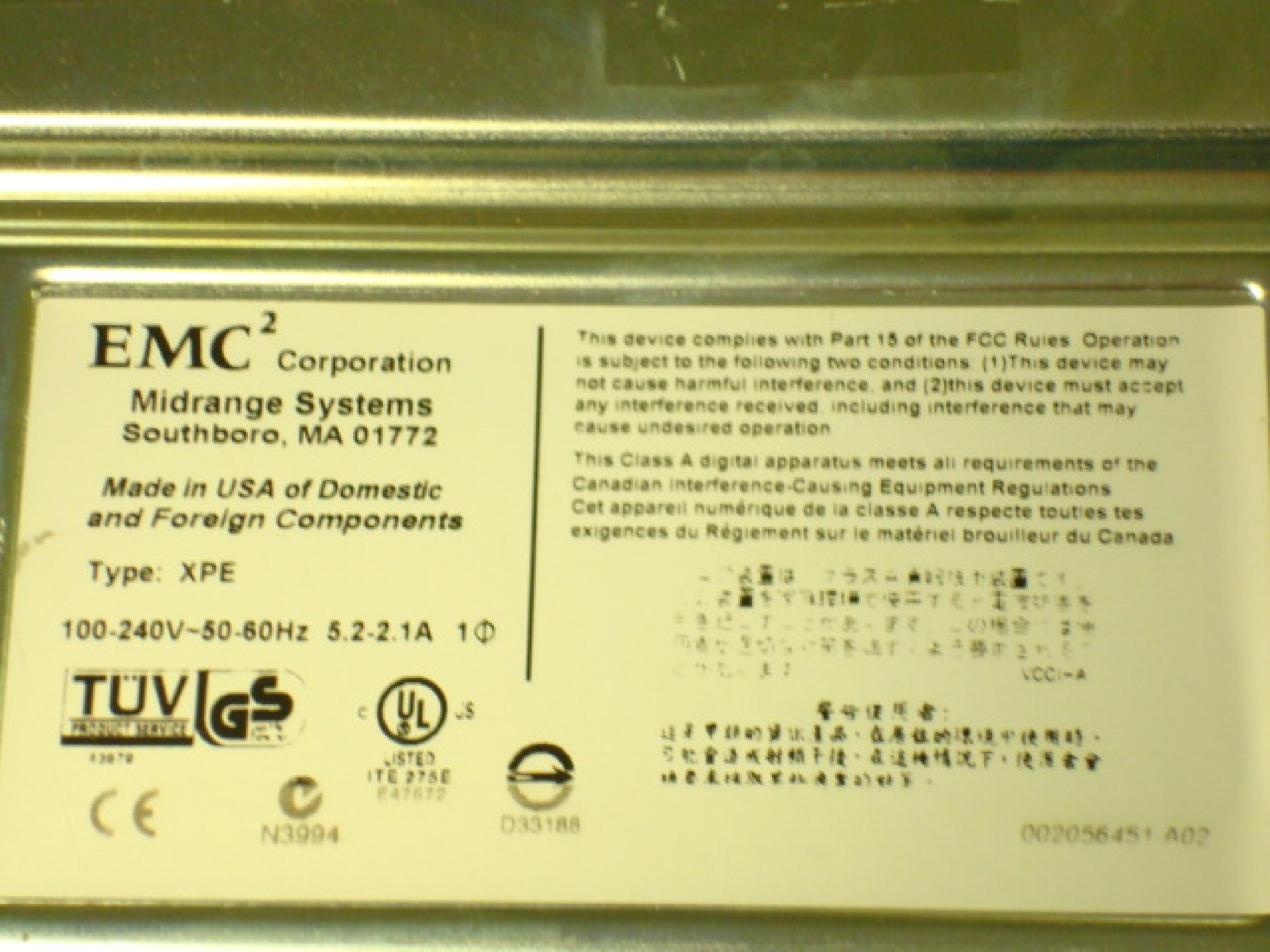 EMC 5047762 CX600 DISK ARRAY FRAME ENCLOSURE